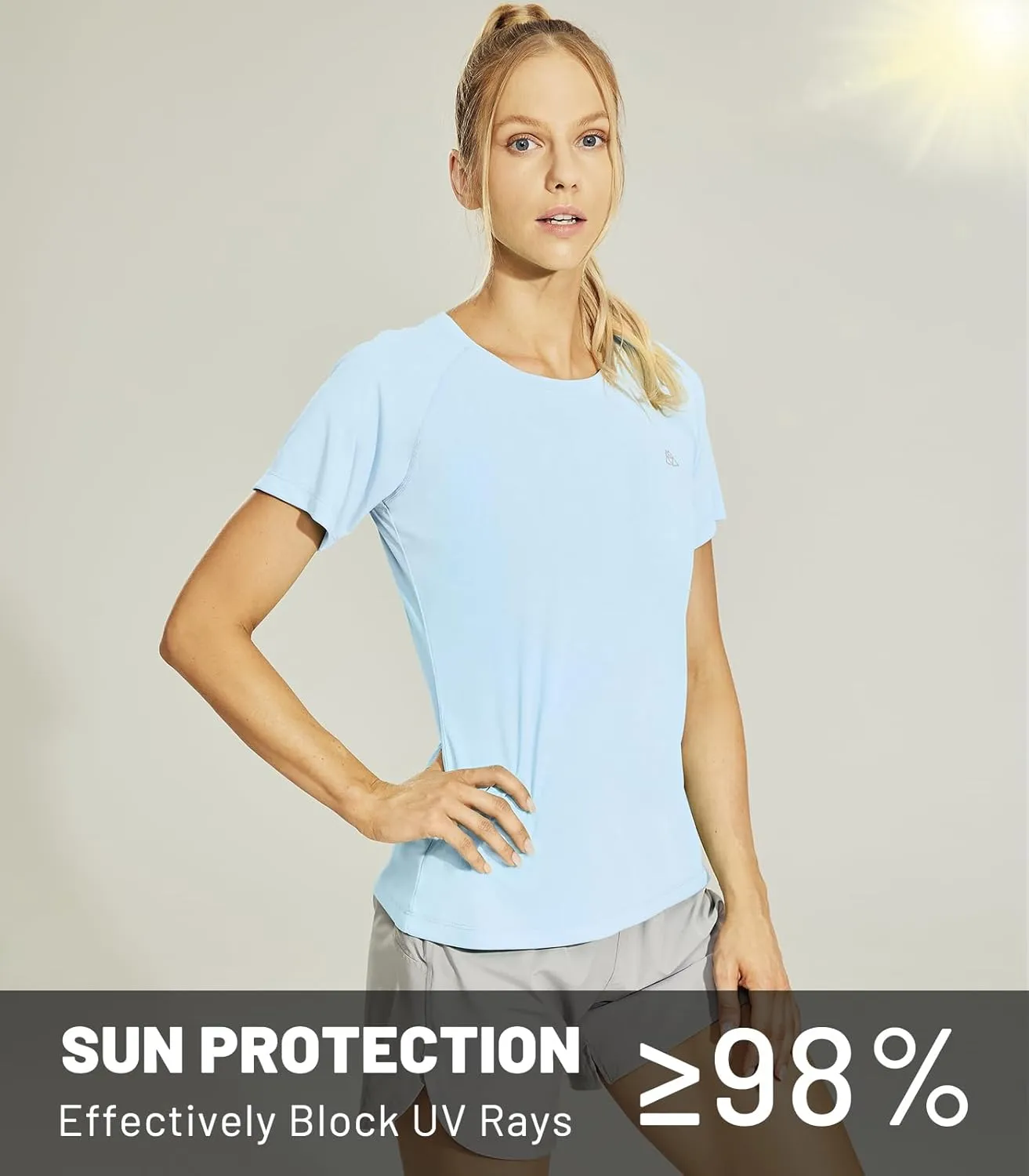 Haimont Women's Dry Fit Athletic Running T-Shirts UPF 50 Sun Protection Short Sleeve UV Gym Workout Activewear Tee Shirt