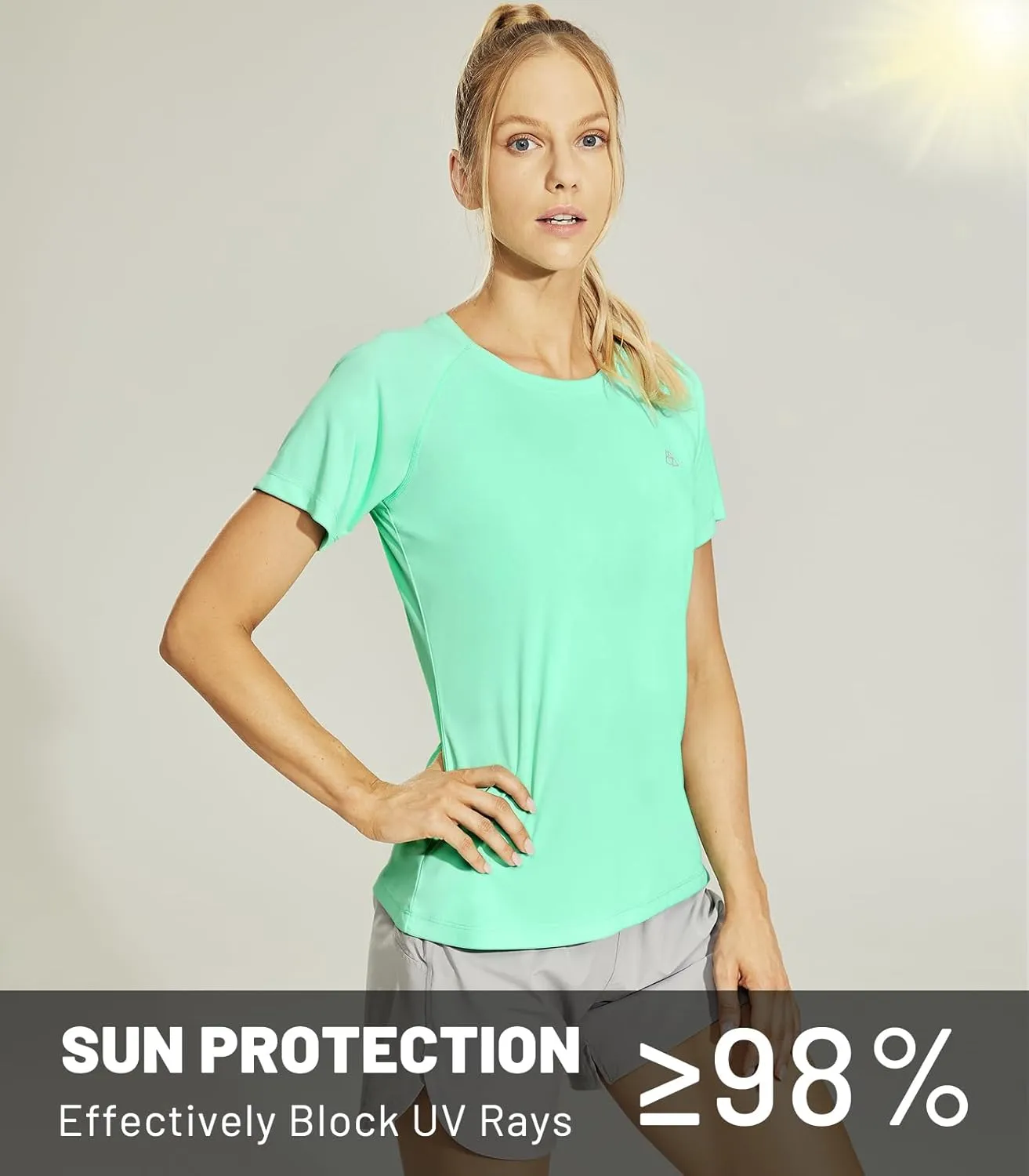 Haimont Women's Dry Fit Athletic Running T-Shirts UPF 50 Sun Protection Short Sleeve UV Gym Workout Activewear Tee Shirt