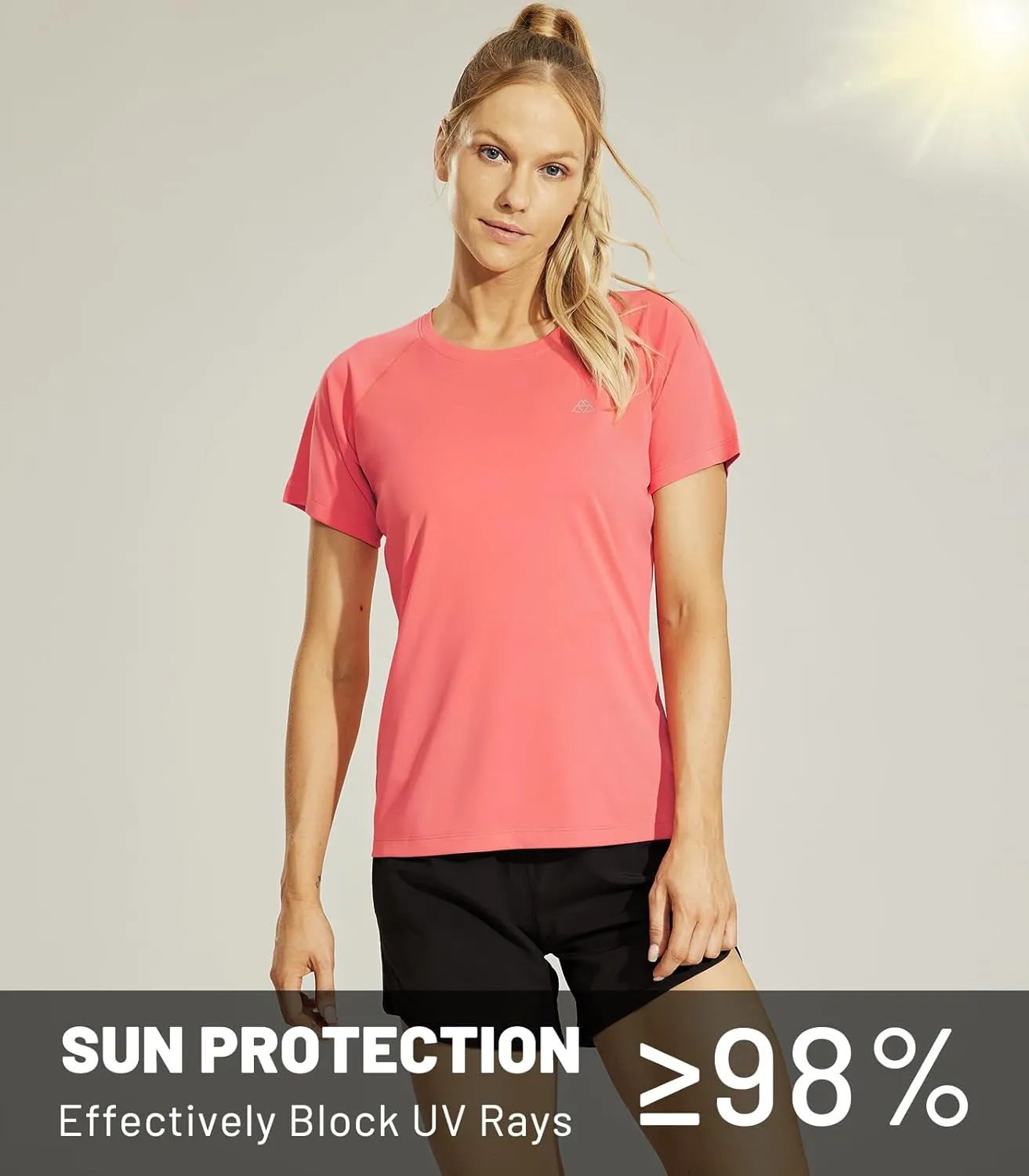 Haimont Women's Dry Fit Athletic Running T-Shirts UPF 50 Sun Protection Short Sleeve UV Gym Workout Activewear Tee Shirt