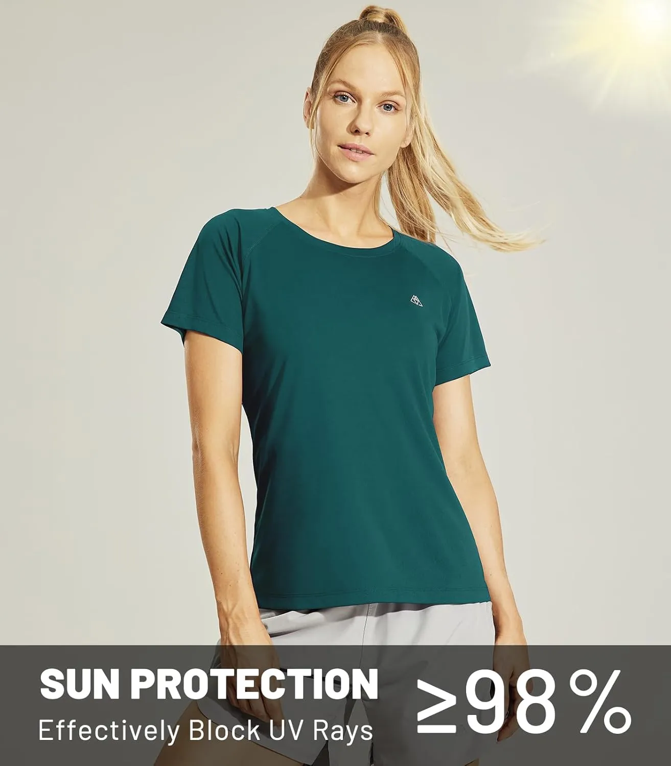 Haimont Women's Dry Fit Athletic Running T-Shirts UPF 50 Sun Protection Short Sleeve UV Gym Workout Activewear Tee Shirt