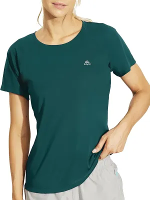 Haimont Women's Dry Fit Athletic Running T-Shirts UPF 50 Sun Protection Short Sleeve UV Gym Workout Activewear Tee Shirt
