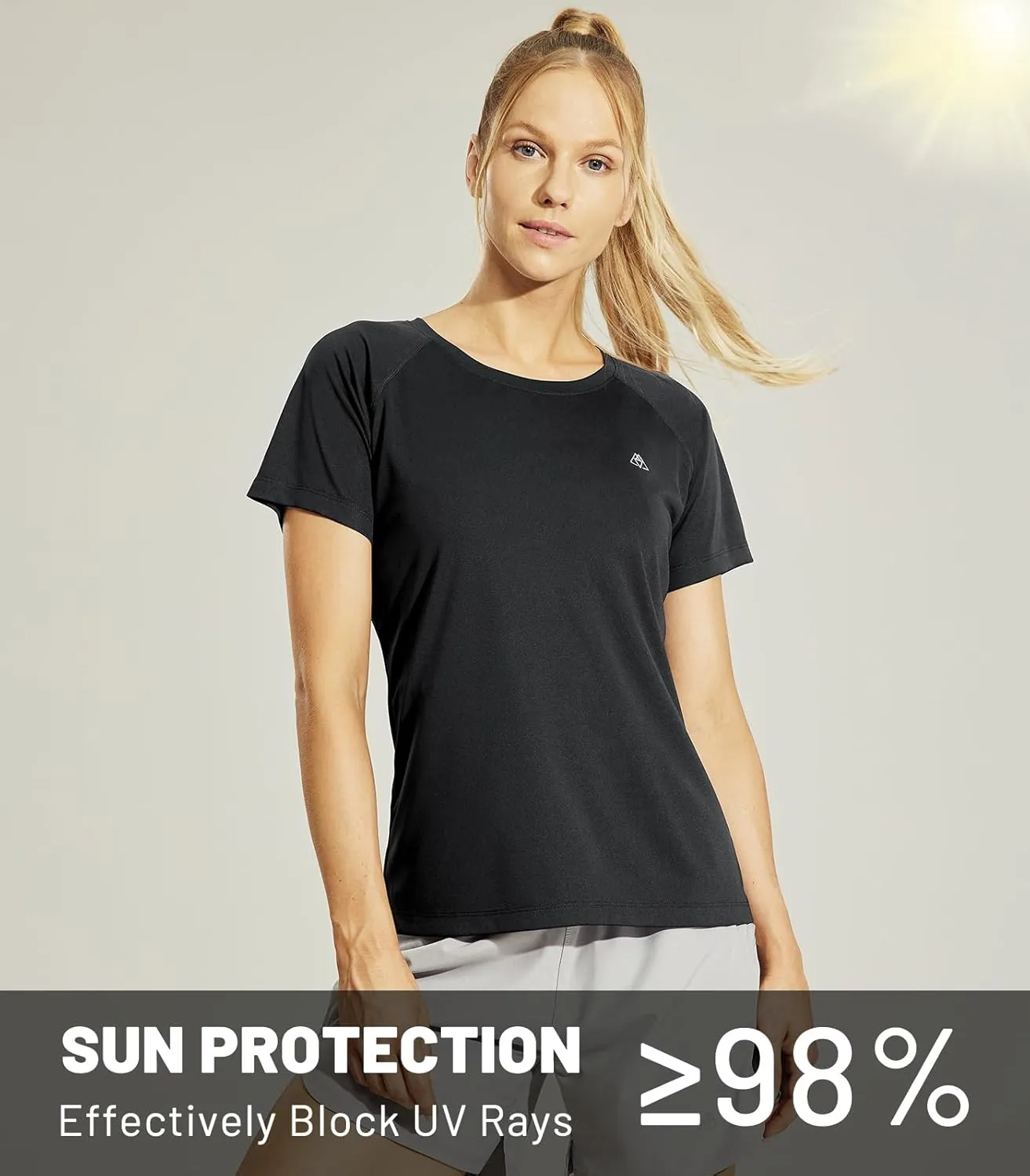 Haimont Women's Dry Fit Athletic Running T-Shirts UPF 50 Sun Protection Short Sleeve UV Gym Workout Activewear Tee Shirt