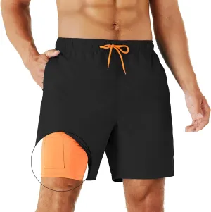 HEROBIKER Mens Swim Trunks Swimming Shorts Quick Dry Trunk with Mesh Lining for Beach Surfing Board