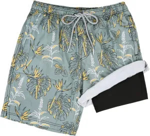 HEROBIKER Mens Swim Trunks Swimming Shorts Quick Dry Trunk with Mesh Lining for Beach Surfing Board