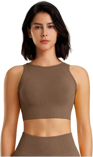 High Support Sports Bras for Women Full Coverage Seamless Yoga Workout Running Athletic Bralettes Quick Dry Active Bras
