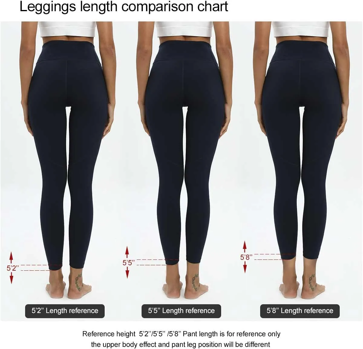 High Waist Compression Yoga Leggings with 3 Pockets,Tummy Control Yoga Gym Pants for Running