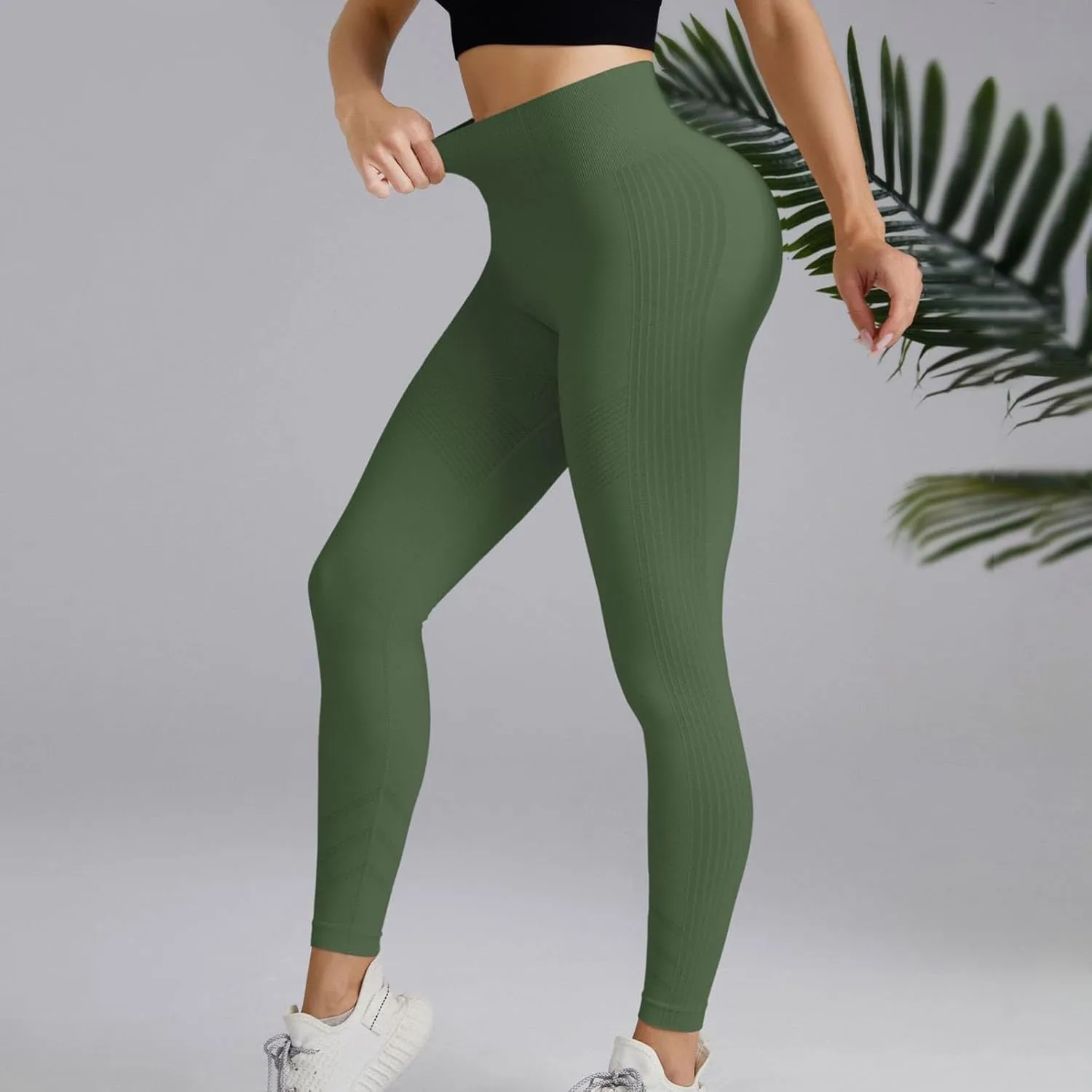 High Waist Yoga Pants for Women Seamless Workout Butt Lifting Leggings Summer Booty Scrunch Compression Gym Pants