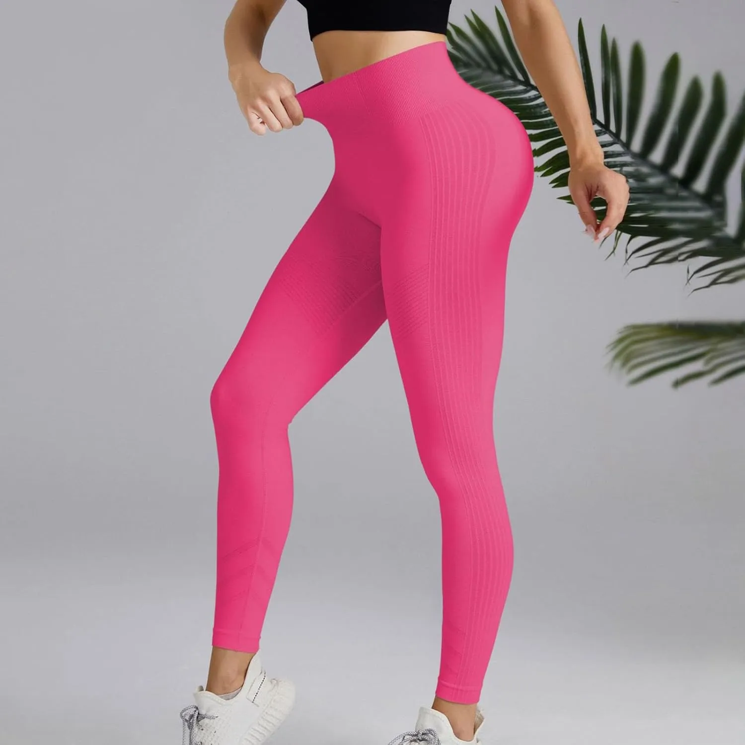 High Waist Yoga Pants for Women Seamless Workout Butt Lifting Leggings Summer Booty Scrunch Compression Gym Pants