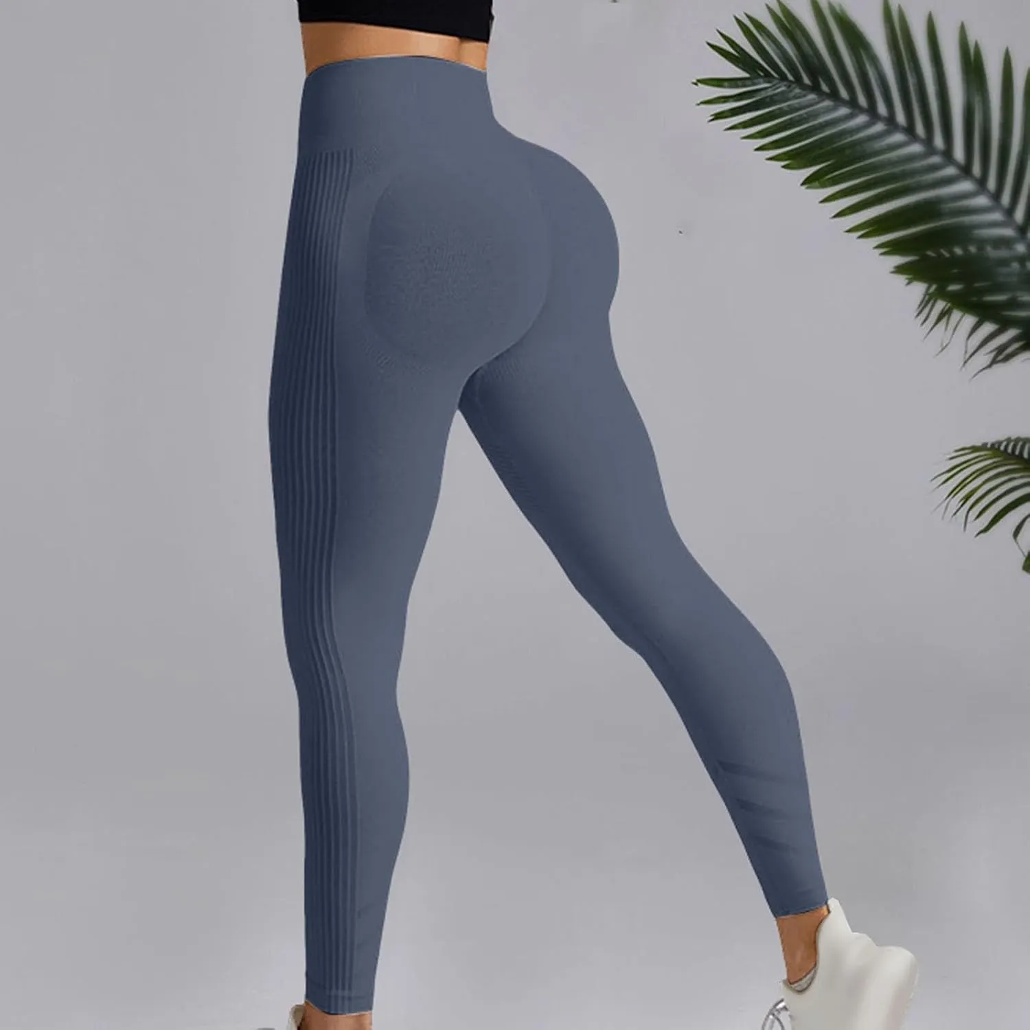 High Waist Yoga Pants for Women Seamless Workout Butt Lifting Leggings Summer Booty Scrunch Compression Gym Pants