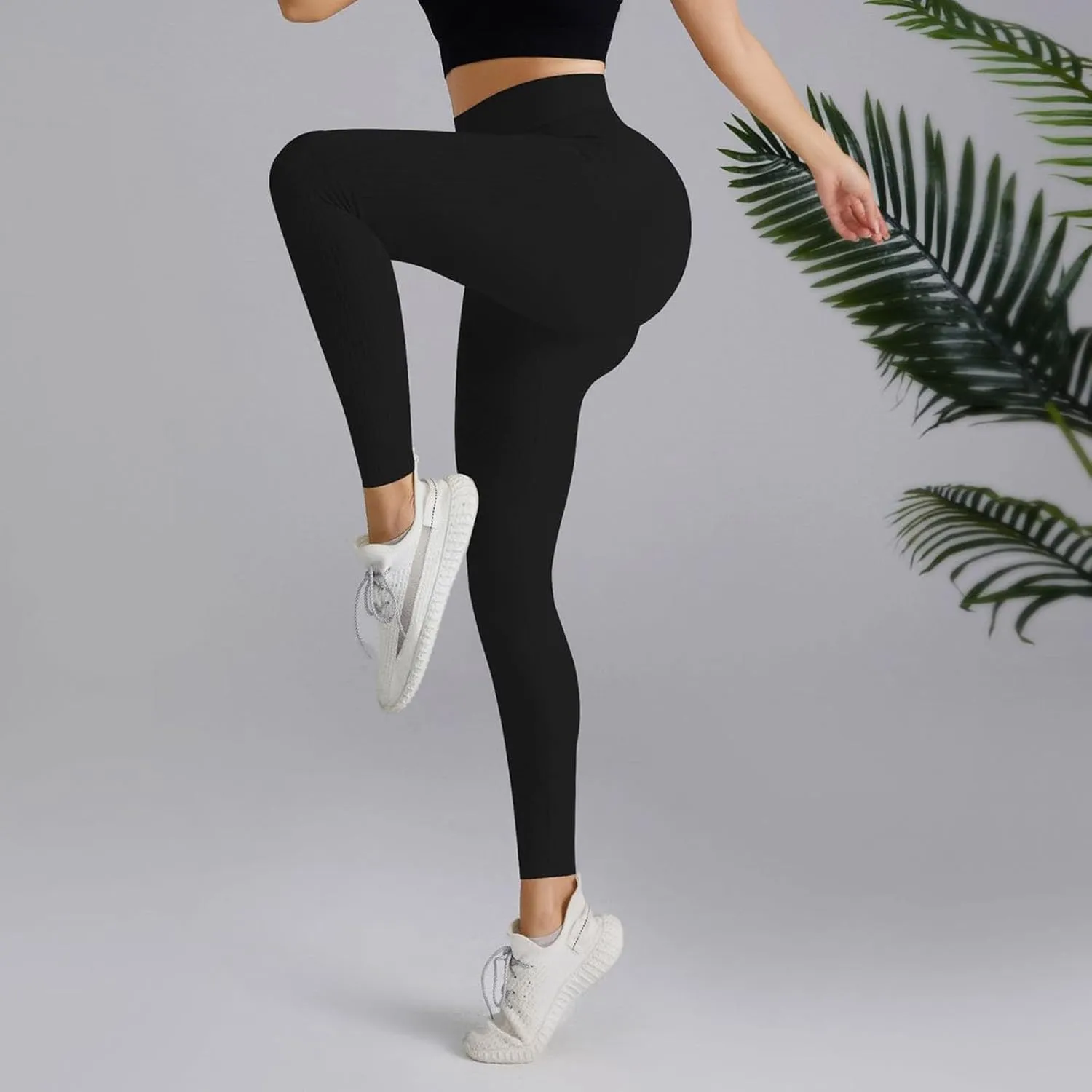 High Waist Yoga Pants for Women Seamless Workout Butt Lifting Leggings Summer Booty Scrunch Compression Gym Pants