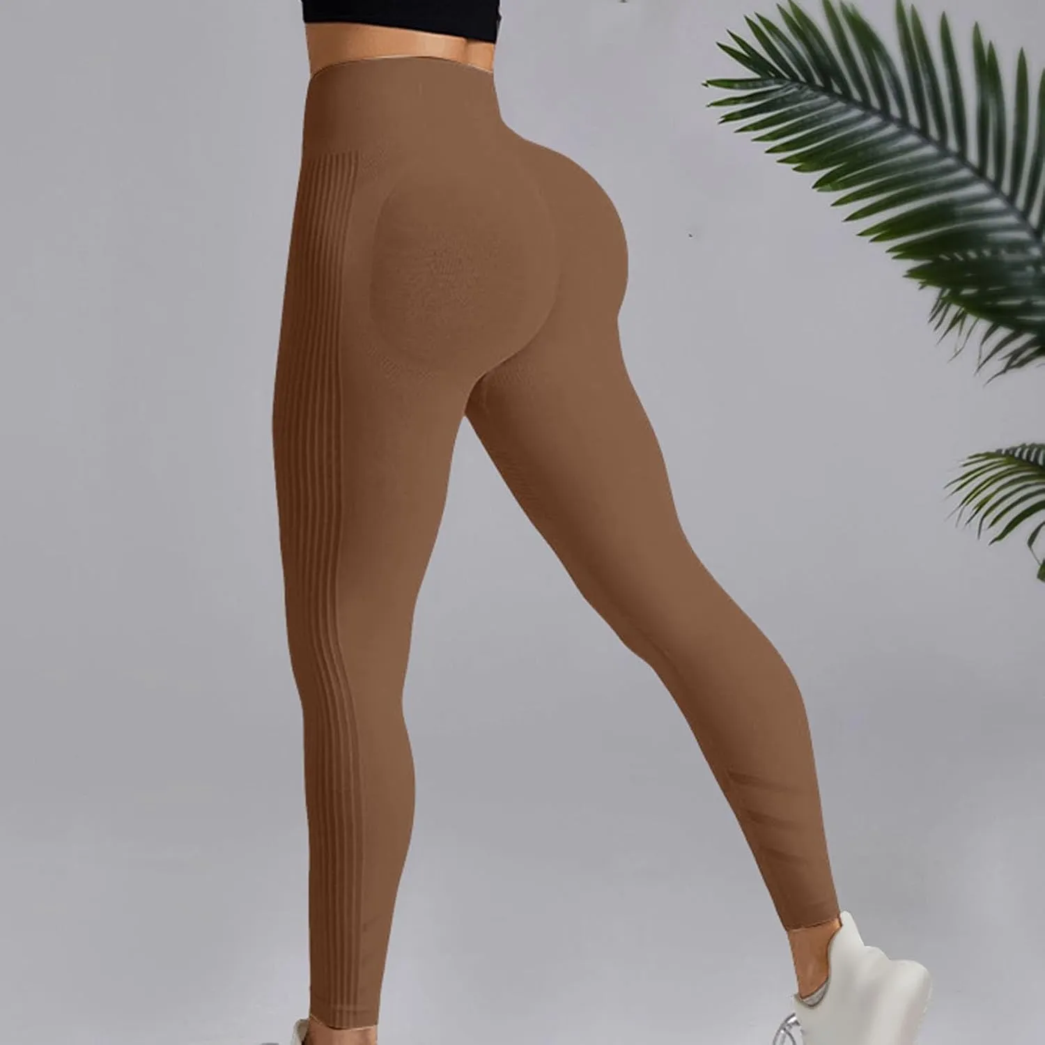 High Waist Yoga Pants for Women Seamless Workout Butt Lifting Leggings Summer Booty Scrunch Compression Gym Pants