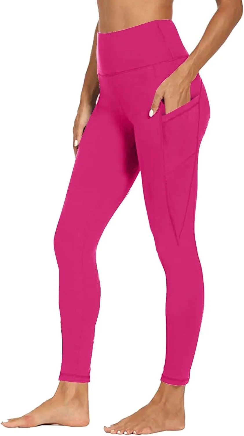 High Waisted Tummy Control Leggings, Women Athletic Pants,Workout Leggings with Pockets,Low Waisted Pants