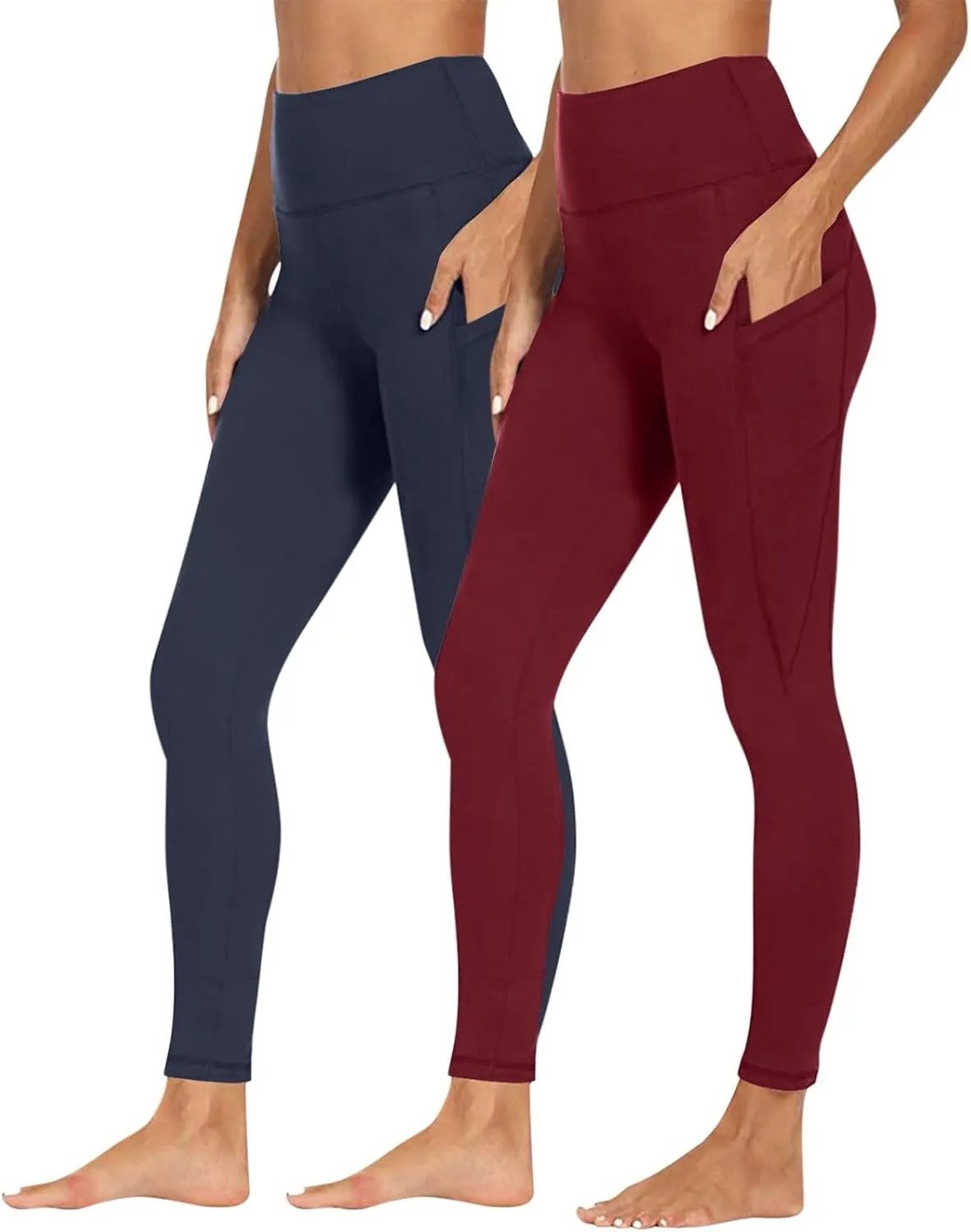 High Waisted Tummy Control Leggings, Women Athletic Pants,Workout Leggings with Pockets,Low Waisted Pants