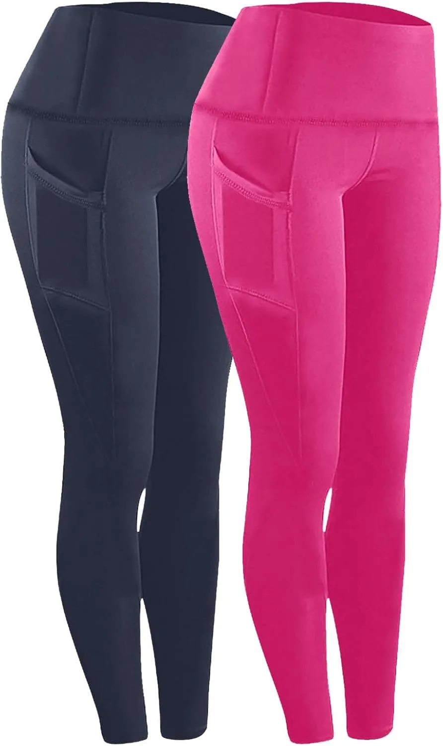 High Waisted Tummy Control Leggings, Women Athletic Pants,Workout Leggings with Pockets,Low Waisted Pants