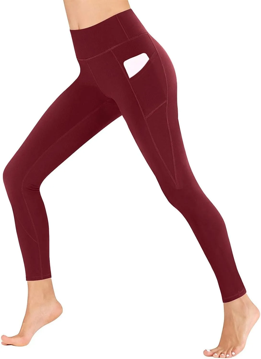 High Waisted Tummy Control Leggings, Women Athletic Pants,Workout Leggings with Pockets,Low Waisted Pants