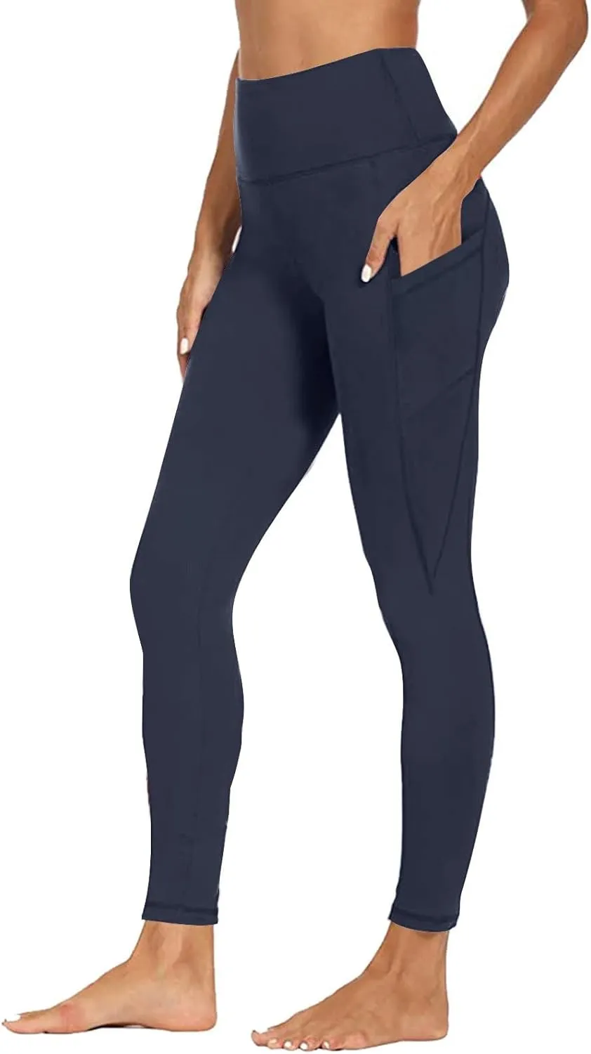 High Waisted Tummy Control Leggings, Women Athletic Pants,Workout Leggings with Pockets,Low Waisted Pants