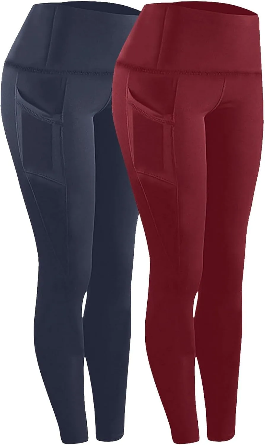 High Waisted Tummy Control Leggings, Women Athletic Pants,Workout Leggings with Pockets,Low Waisted Pants