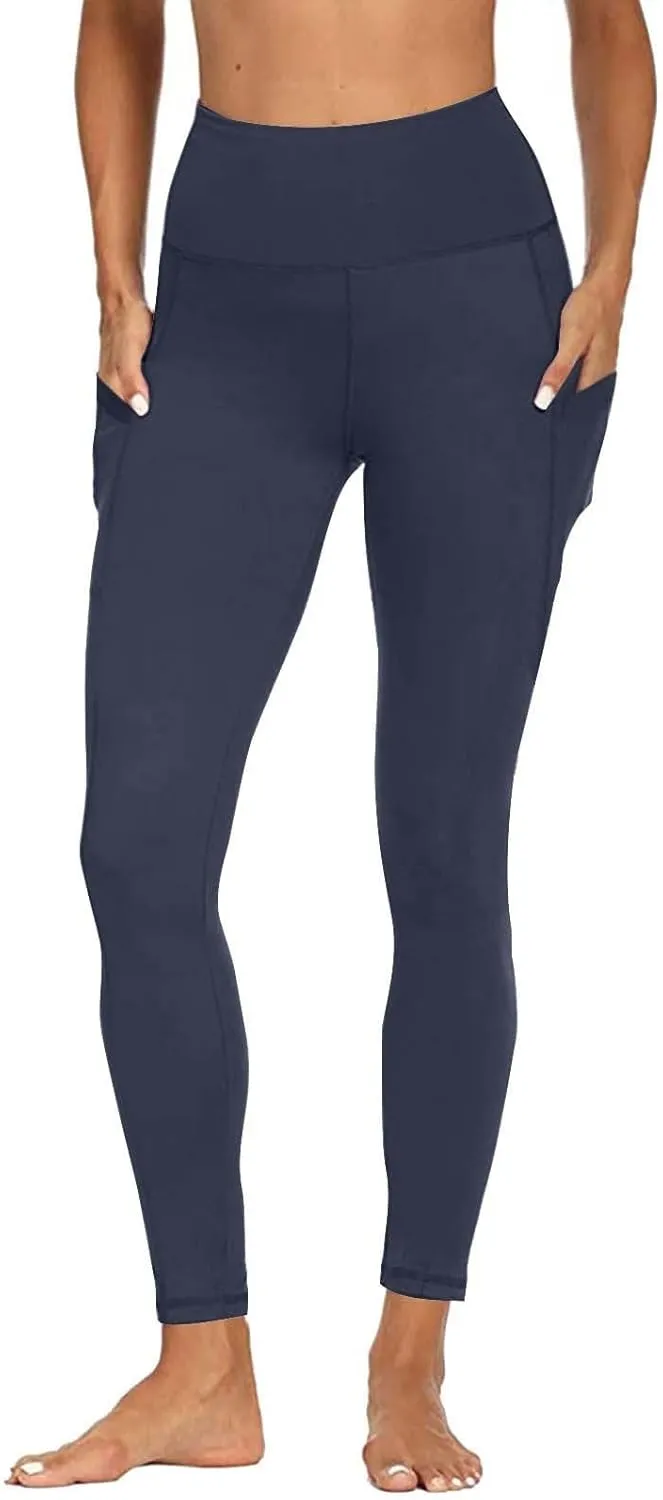 High Waisted Tummy Control Leggings, Women Athletic Pants,Workout Leggings with Pockets,Low Waisted Pants
