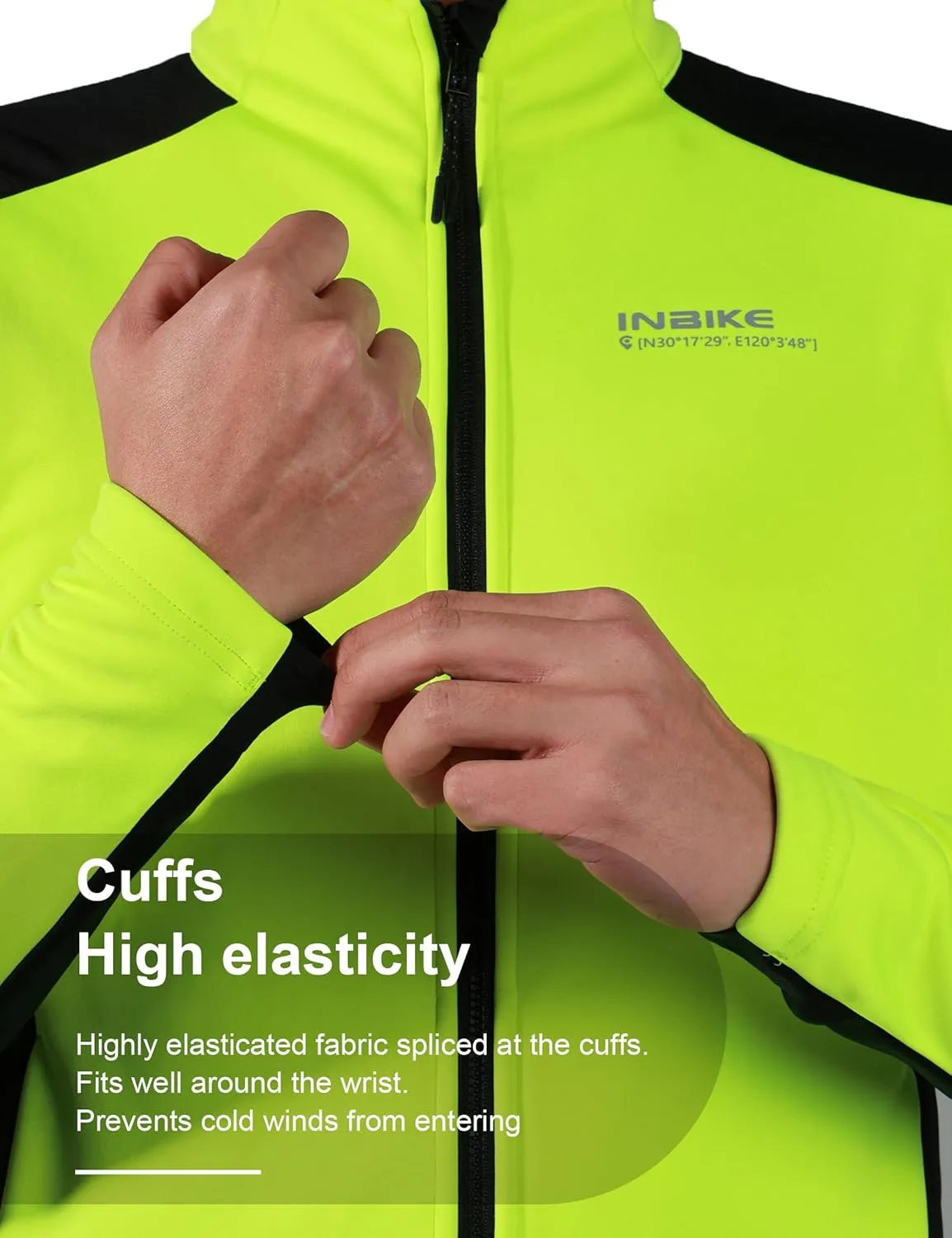 INBIKE Cycling Jackets for Men Women, Thermal Bike Jacket Windproof Breathable Reflective Softshell Windbreaker with Pockets