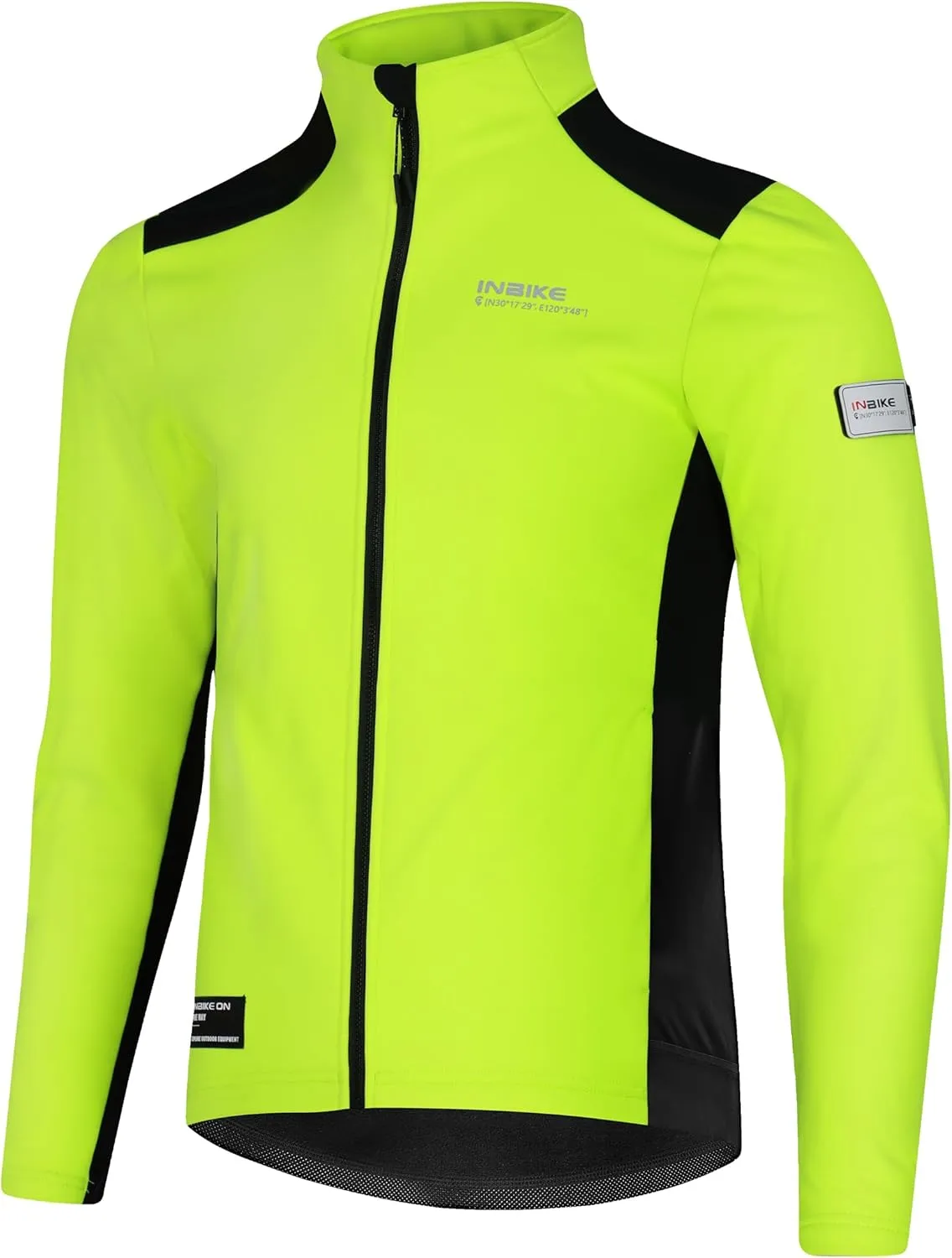 INBIKE Cycling Jackets for Men Women, Thermal Bike Jacket Windproof Breathable Reflective Softshell Windbreaker with Pockets