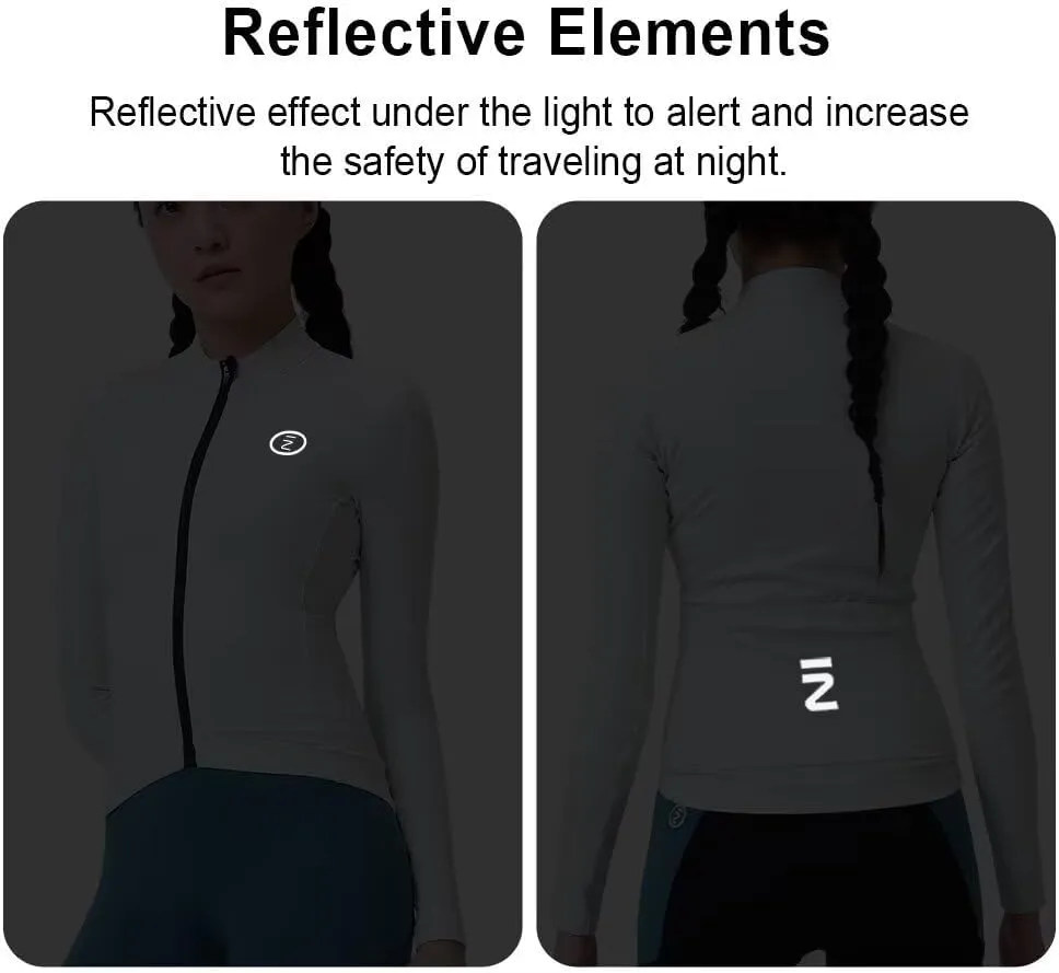 INBIKE Winter Cycling Jackets for Women with Pockets Windproof Thermal Fleece Bike Jerseys for Cold Weather Riding