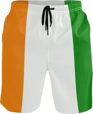 Ireland Flag Swim Trunks Men Cute Swimming Shorts Beach Vacation Elastic Quick Dry Swimwear S