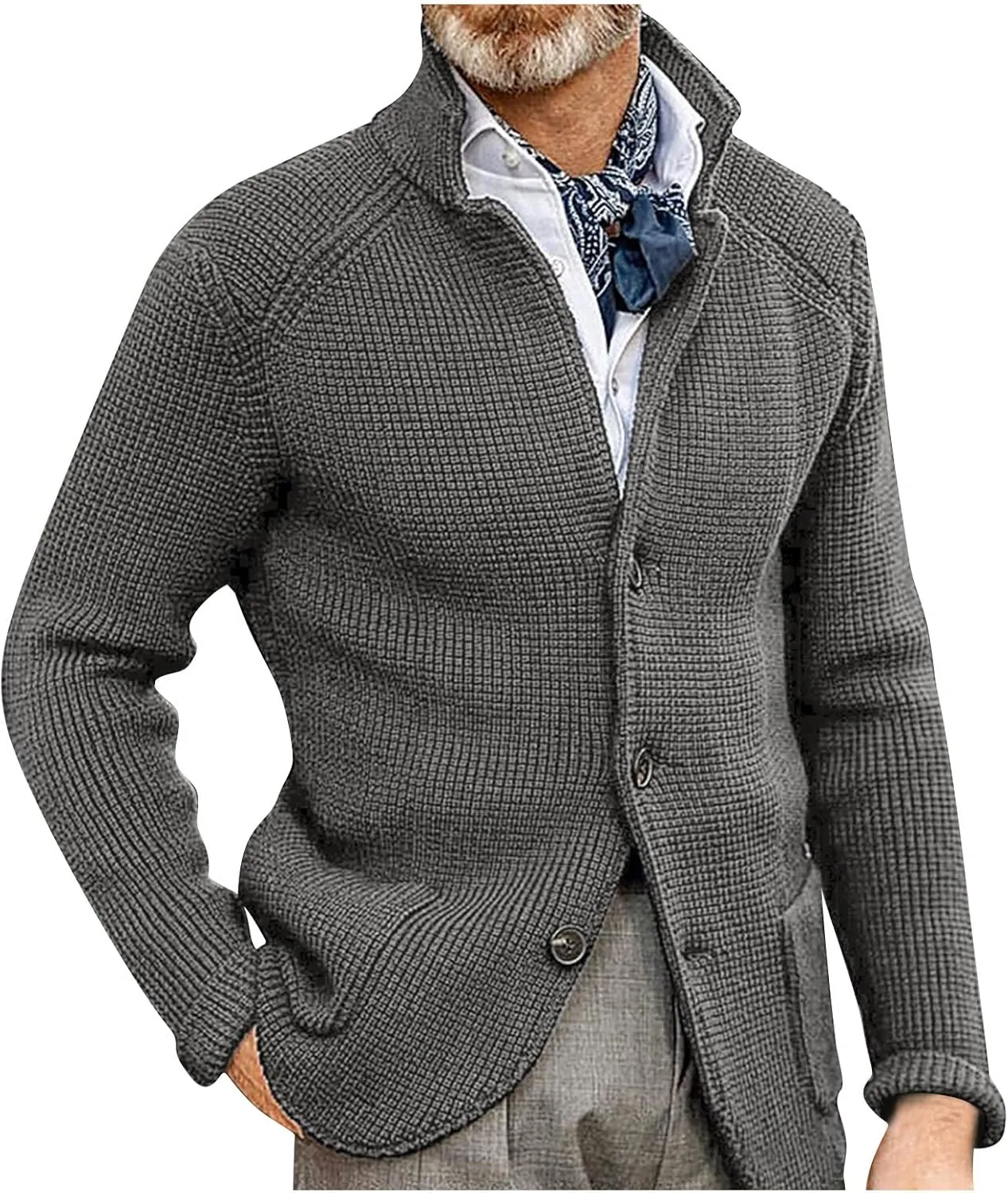 Jackets for Men and Winter Men's Fashion Loose Cardigan Warm Lapel Hooded Jacket Sweater Waterproof Jackets