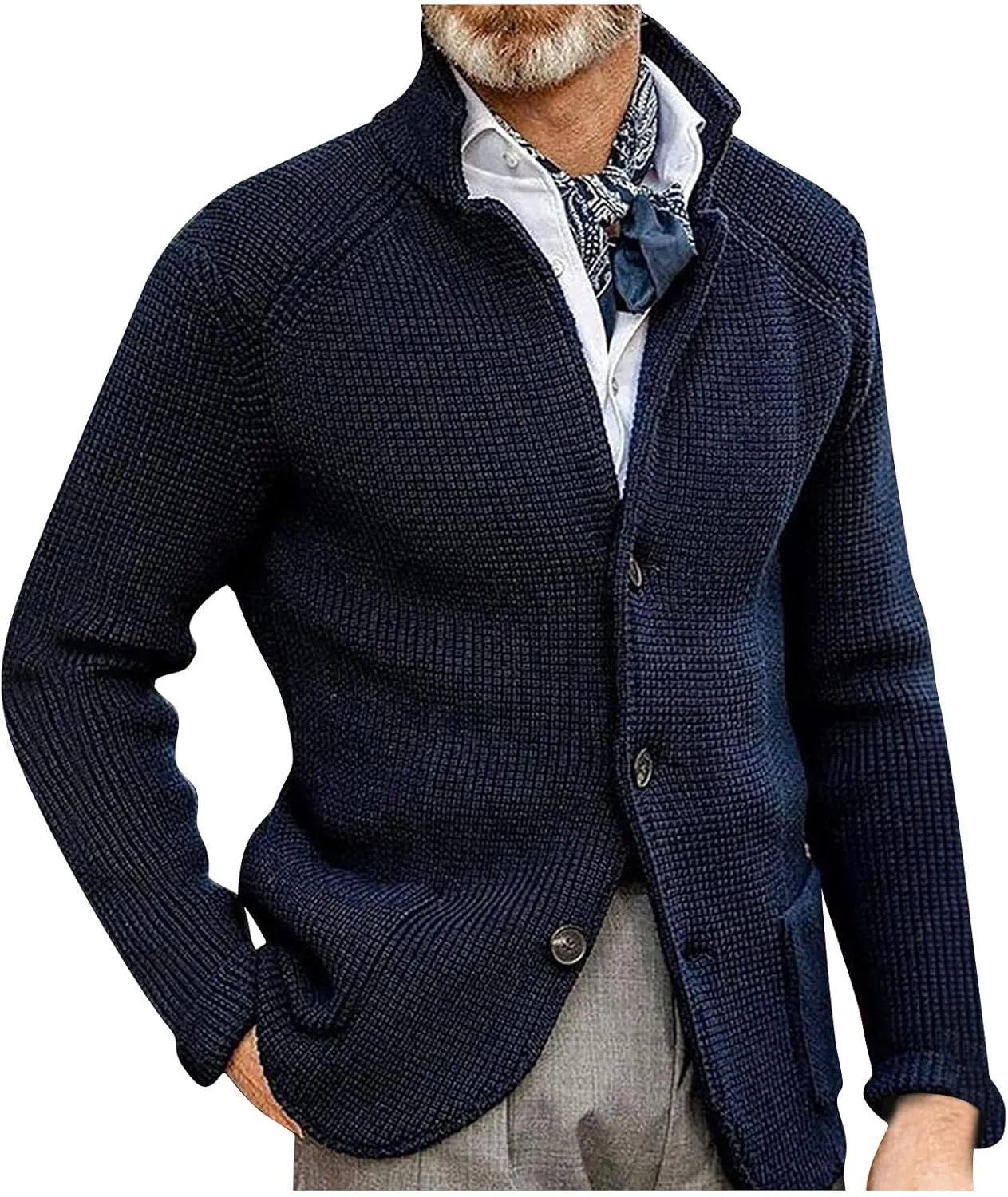 Jackets for Men and Winter Men's Fashion Loose Cardigan Warm Lapel Hooded Jacket Sweater Waterproof Jackets
