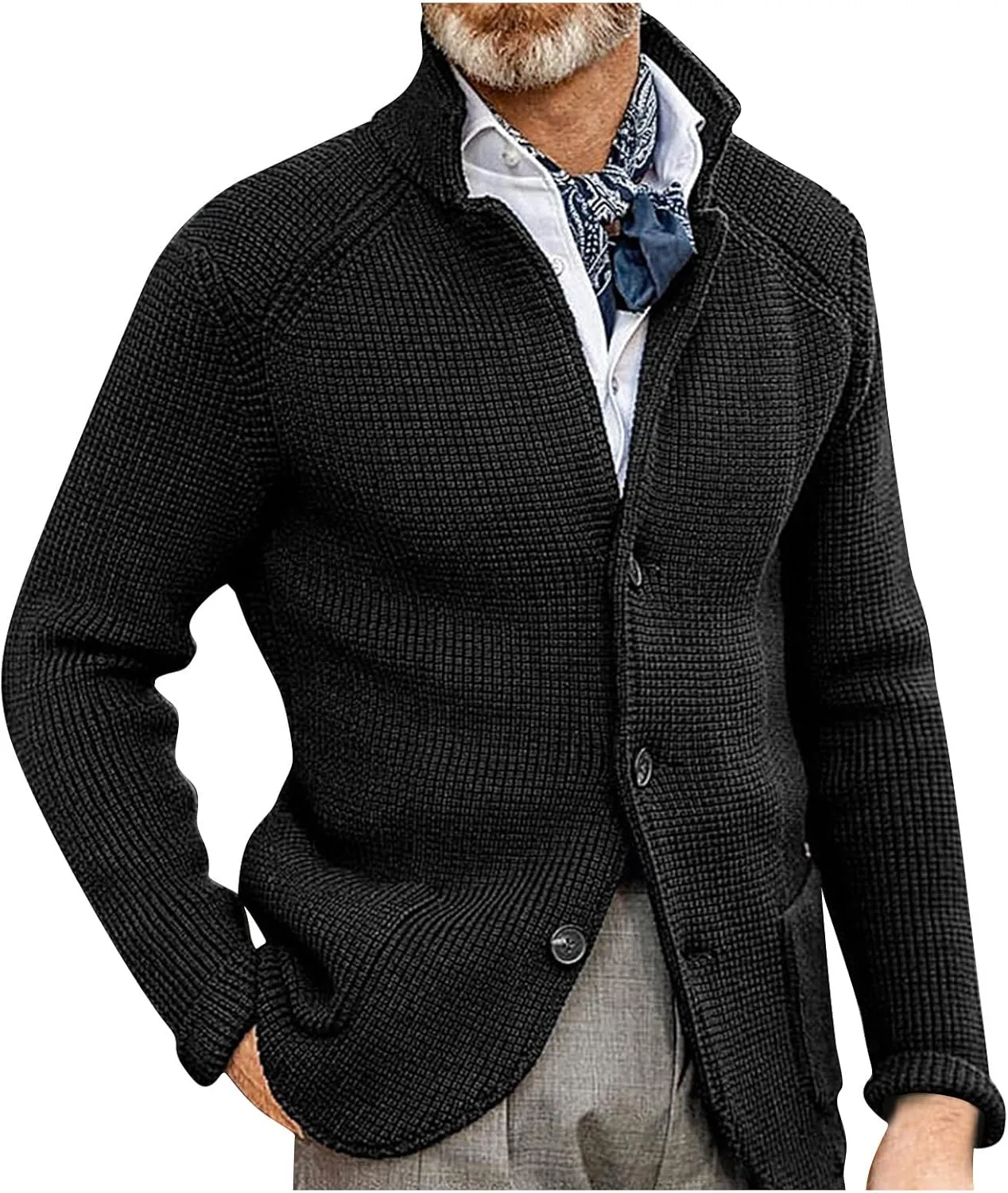Jackets for Men and Winter Men's Fashion Loose Cardigan Warm Lapel Hooded Jacket Sweater Waterproof Jackets