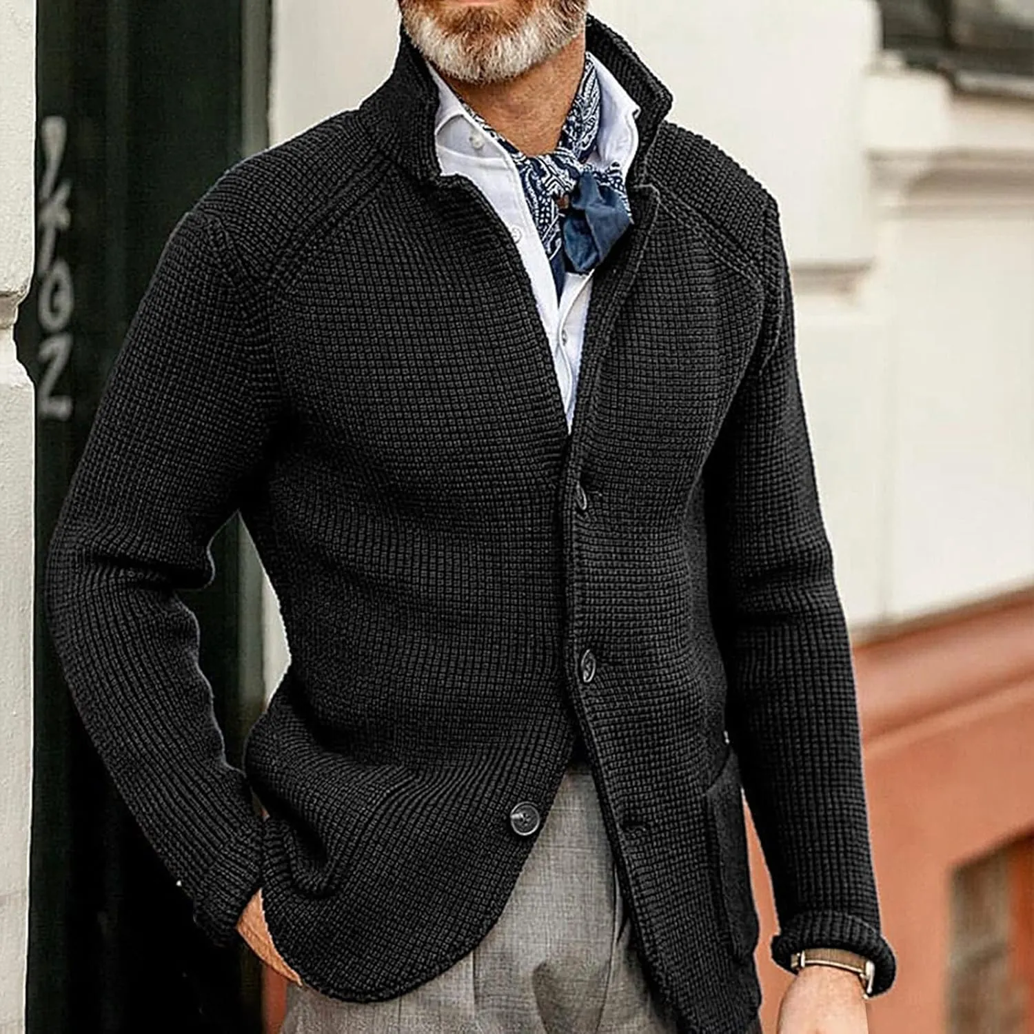Jackets for Men and Winter Men's Fashion Loose Cardigan Warm Lapel Hooded Jacket Sweater Waterproof Jackets