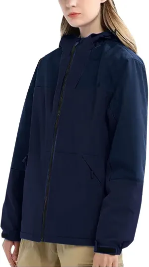 Jackets for Women with Hood Lightweight Waterproof Rain Jacket Color Patchwork Raincoat for Hiking Travel Running