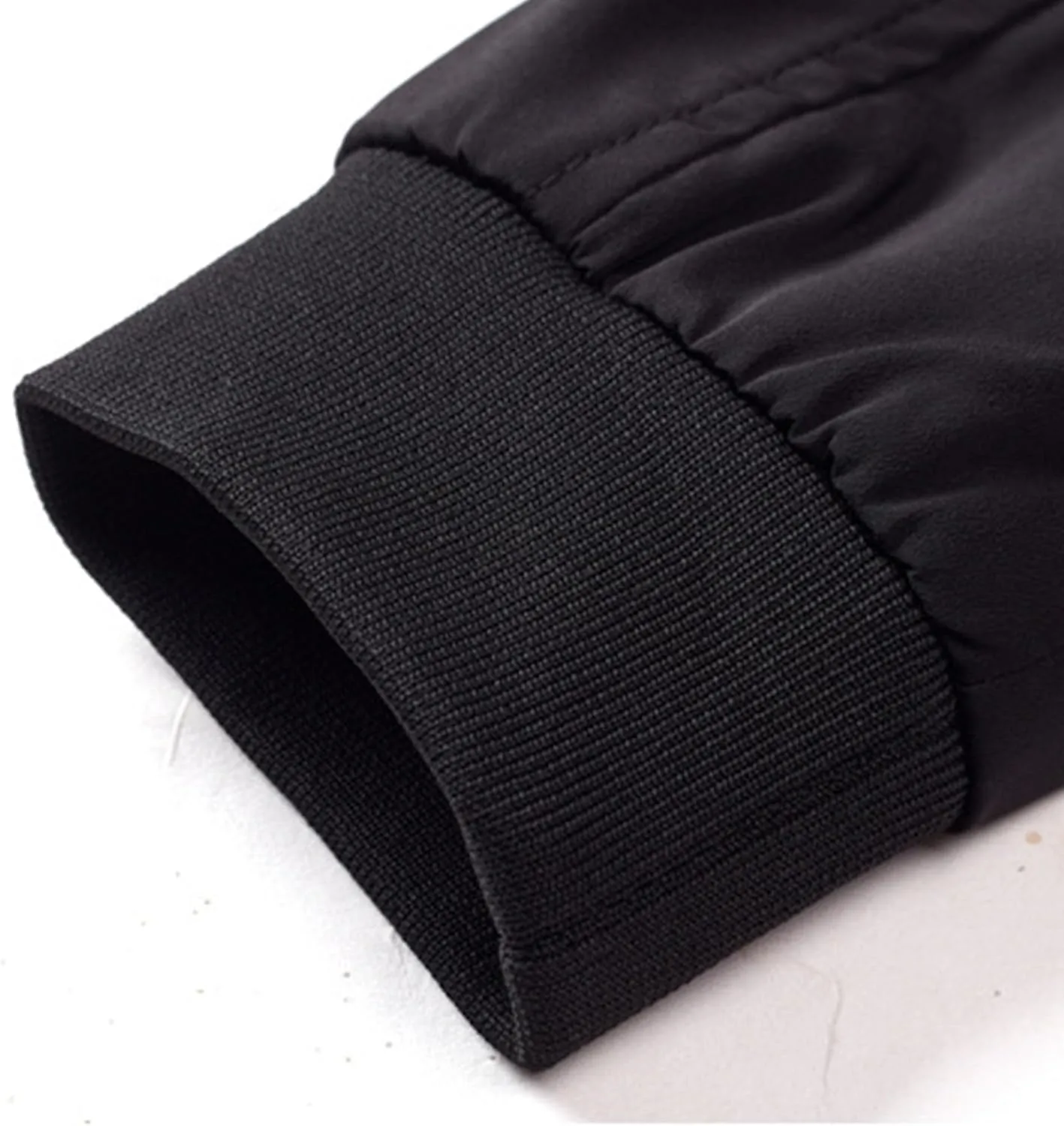 JEsilunmaMY Men's Stand Collar Slim Bomber Jacket Full Zip Fleece Lined Casual Windbreakers Windproof Sportwear Padded Coats