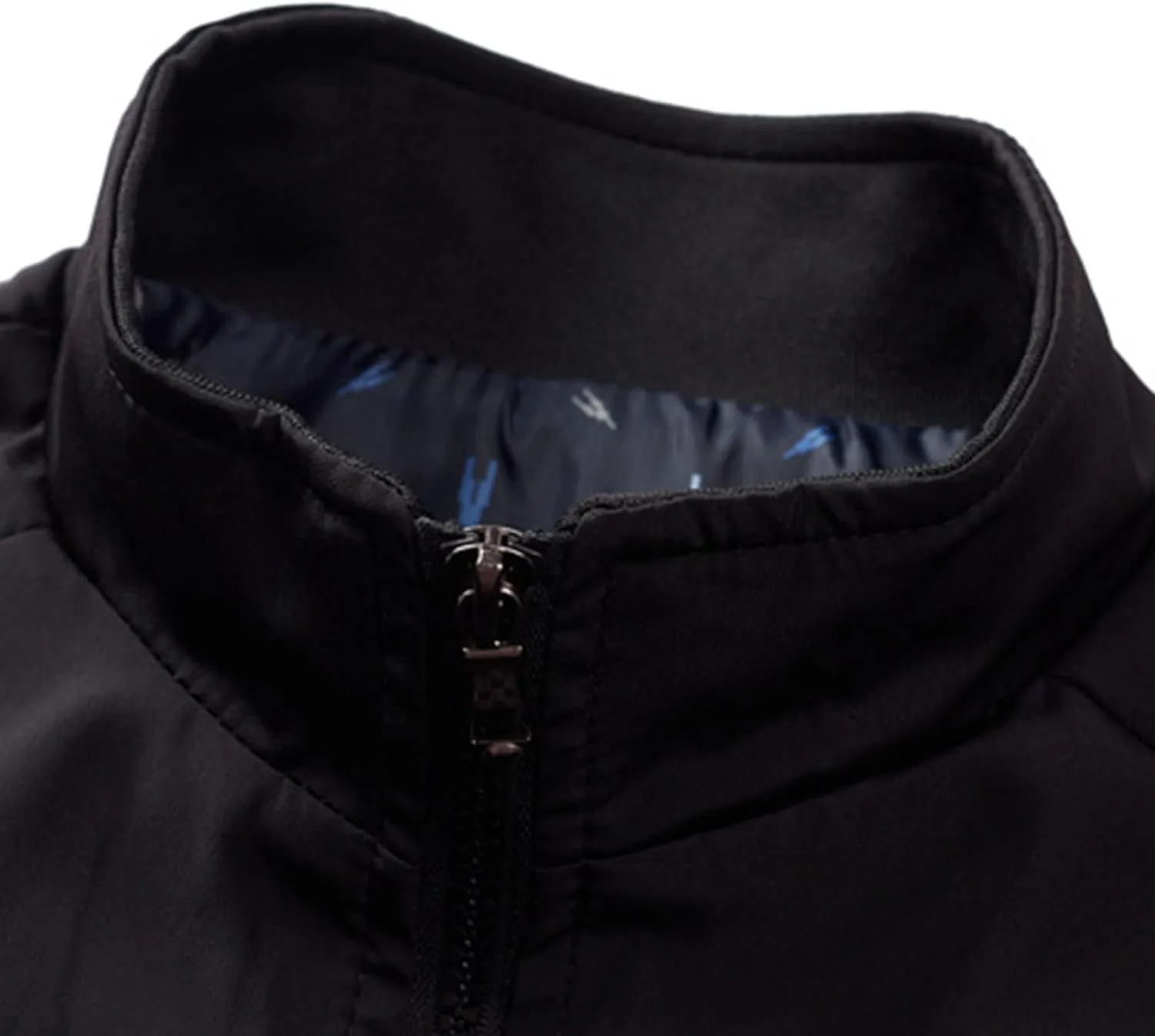 JEsilunmaMY Men's Stand Collar Slim Bomber Jacket Full Zip Fleece Lined Casual Windbreakers Windproof Sportwear Padded Coats