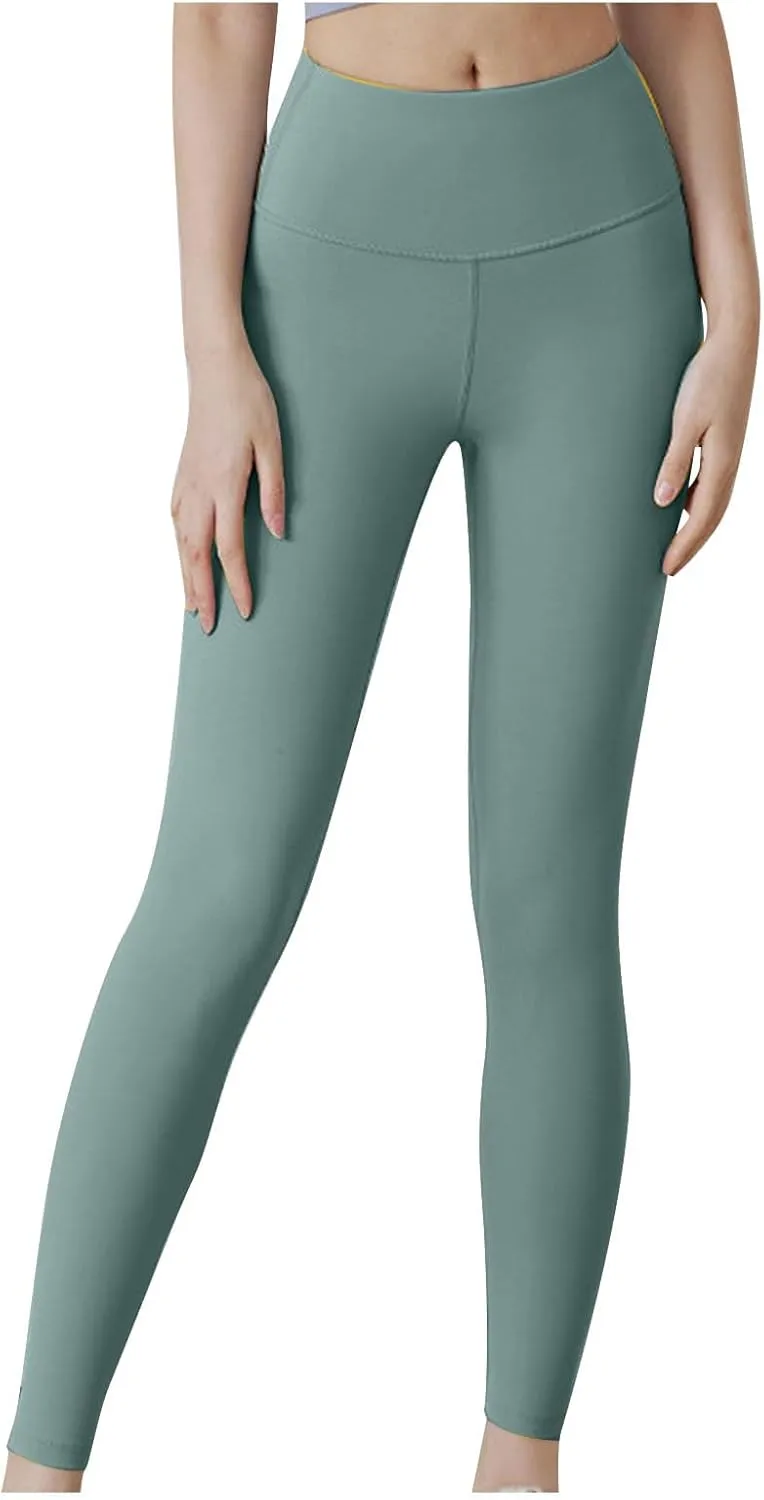 JIEMUXIU Yoga Leggings for Women High Waist Tummy Control Workout Leggings Gym Pants Athletic Sweatpants Sports Clothes