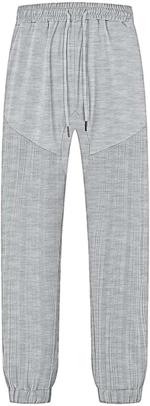 Jogger Pants for Men Elastic Waist Drawstring Summer Gym Pants Trendy Linen Yoga Beach Trousers for Vacation