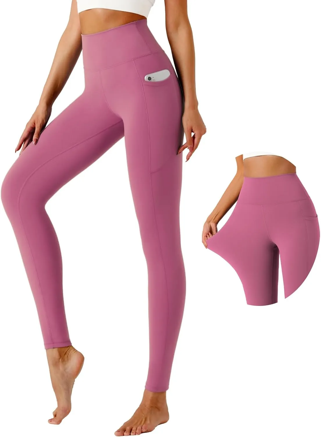 KOWSPORT Womens Yoga Pants High Waisted Yoga Legging with Pockets Tummy Control Workout Leggings Gym Pants