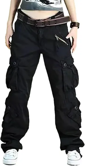 Ladies Cargo Pants Multi Pockets Work Trousers Outdoor Hiking Pants Women Streetwear