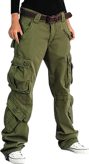 Ladies Cargo Pants Multi Pockets Work Trousers Outdoor Hiking Pants Women Streetwear