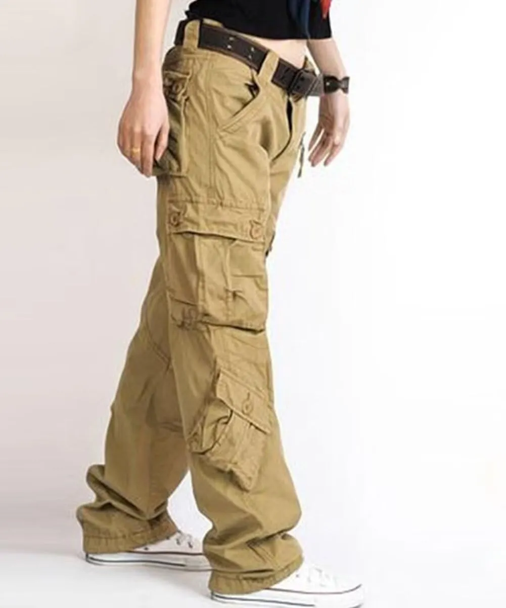 Ladies Cargo Pants Multi Pockets Work Trousers Outdoor Hiking Pants Women Streetwear