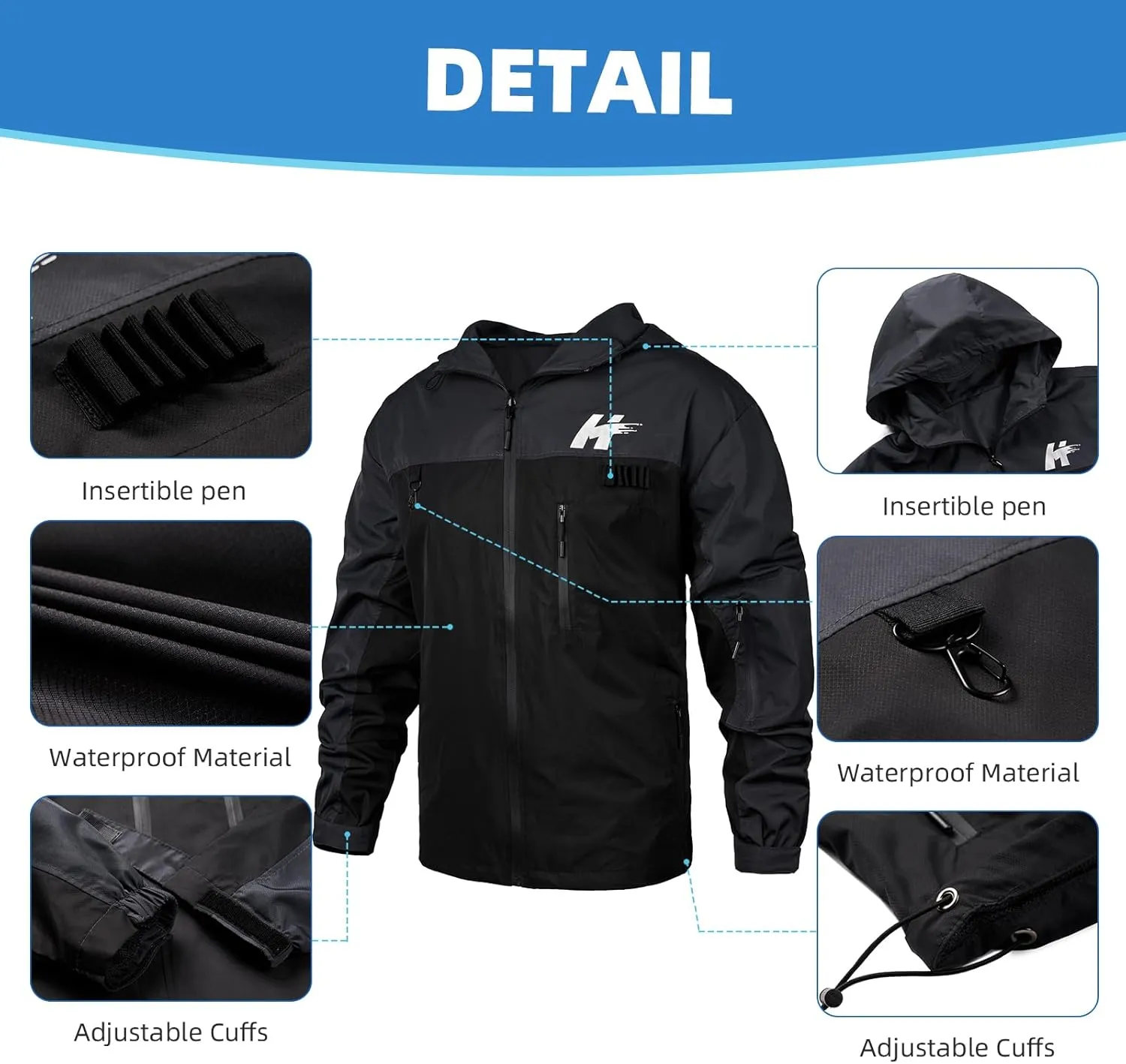 LBL Leading the Better Life Men's Windbreaker Jackets Waterproof Lightweight Outdoor Mountain Hiking Windbreakers for Men