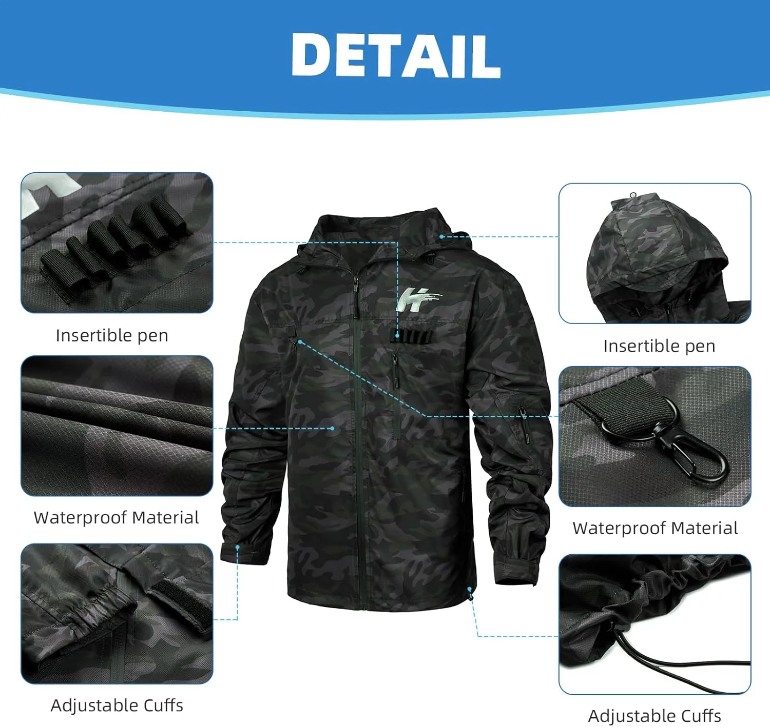 LBL Leading the Better Life Men's Windbreaker Jackets Waterproof Lightweight Outdoor Mountain Hiking Windbreakers for Men