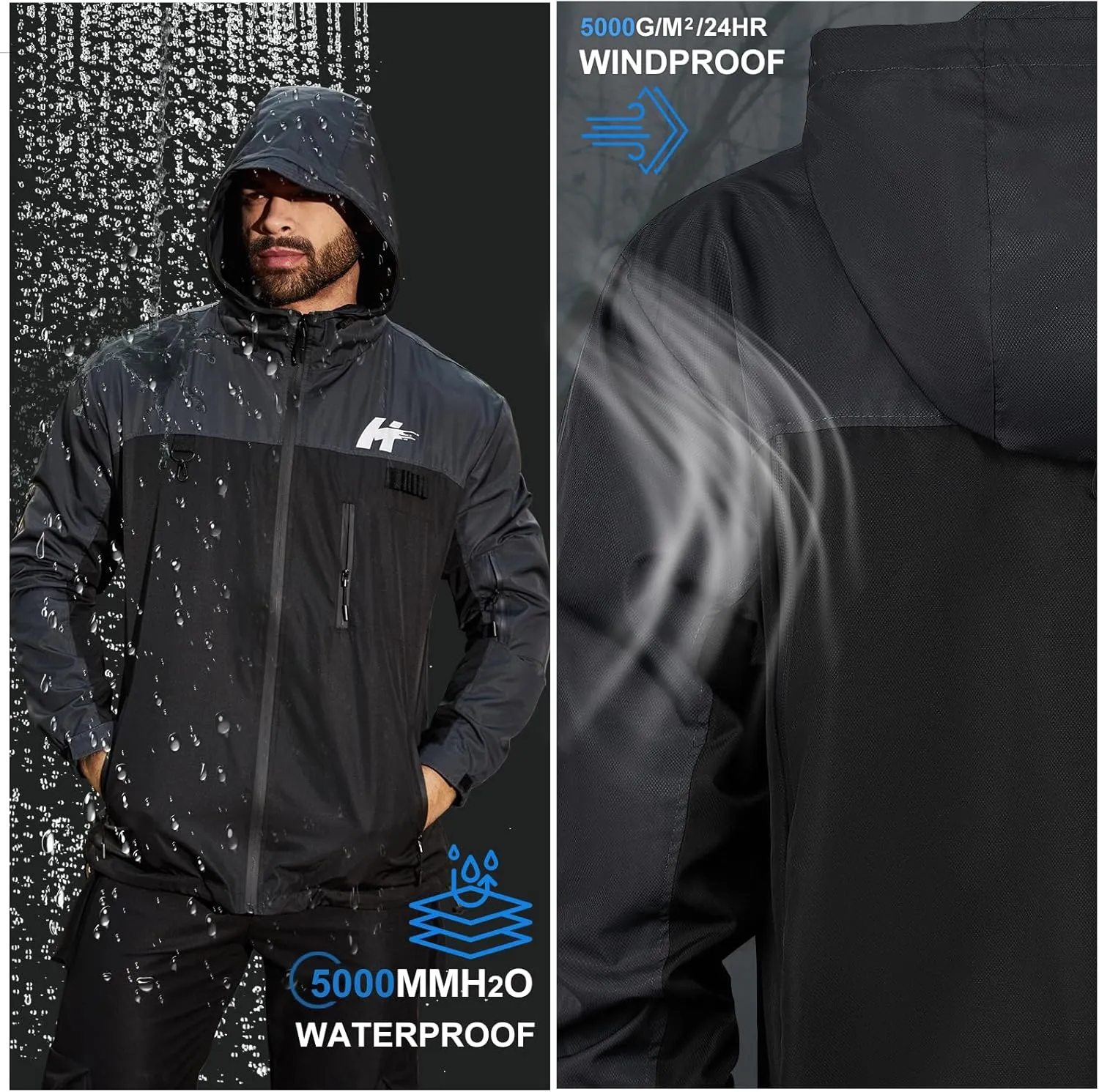 LBL Leading the Better Life Men's Windbreaker Jackets Waterproof Lightweight Outdoor Mountain Hiking Windbreakers for Men