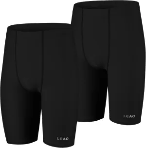 LEAO Youth Boys Swim Jammers Solid Swimsuit UPF 50  Sun Pretection Quick Dry Athletic Swimming Shorts