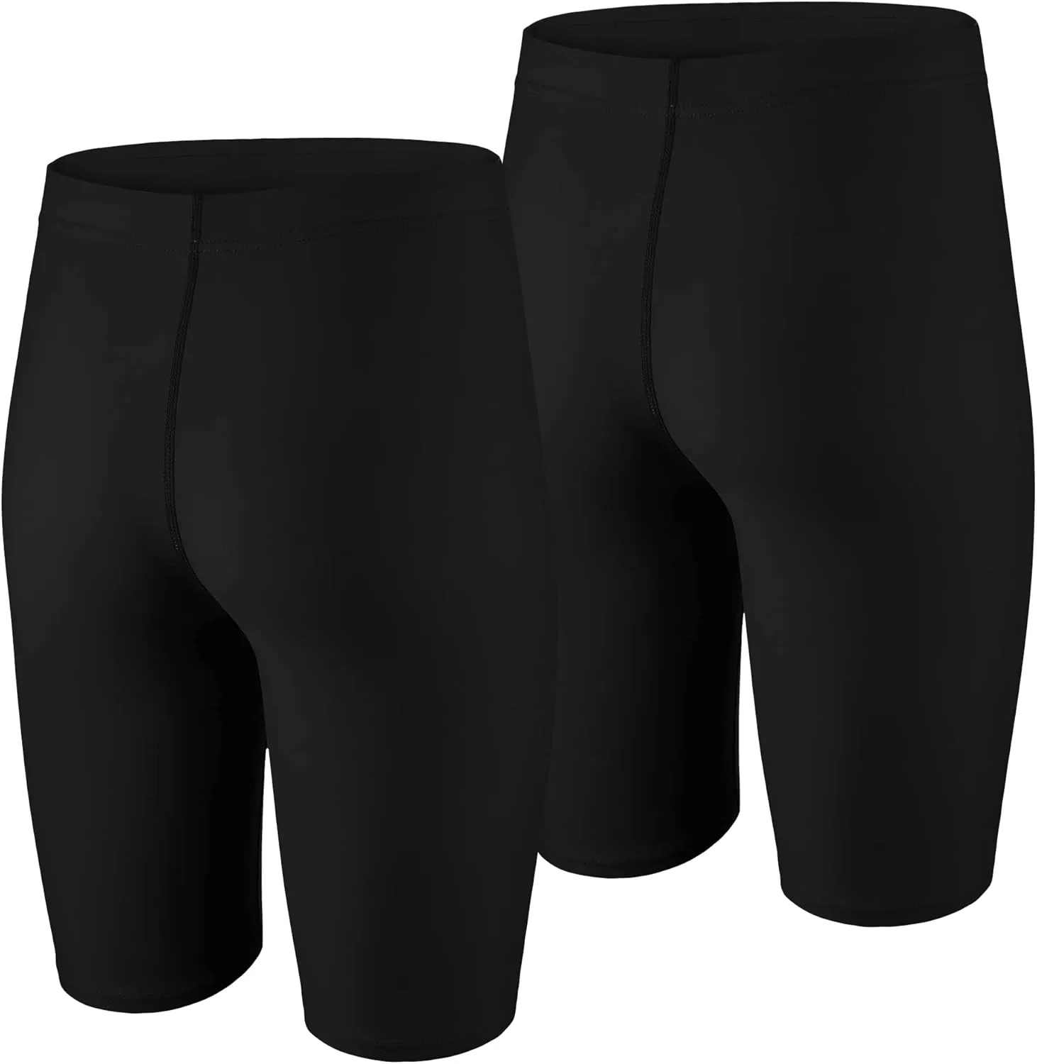 LEAO Youth Boys Swim Jammers Solid Swimsuit UPF 50  Sun Pretection Quick Dry Athletic Swimming Shorts