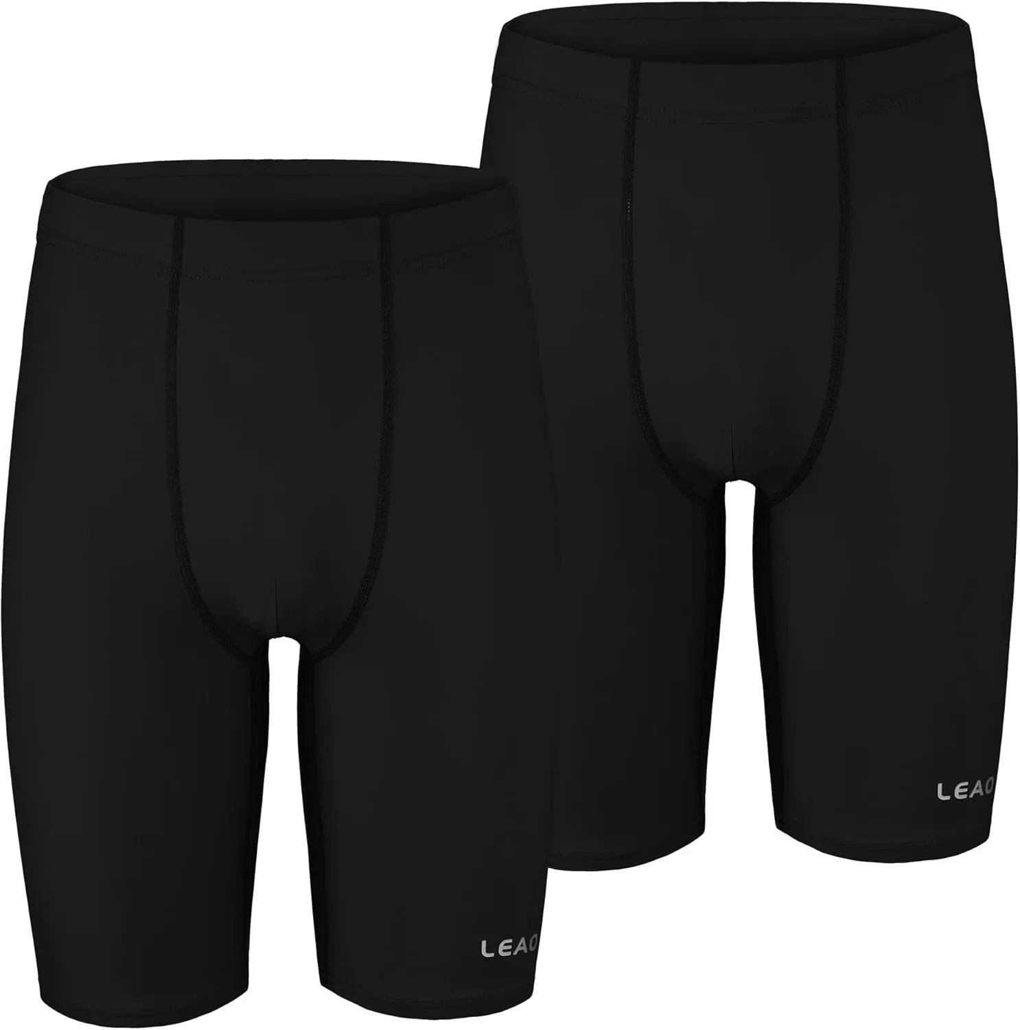 LEAO Youth Boys Swim Jammers Solid Swimsuit UPF 50  Sun Pretection Quick Dry Athletic Swimming Shorts