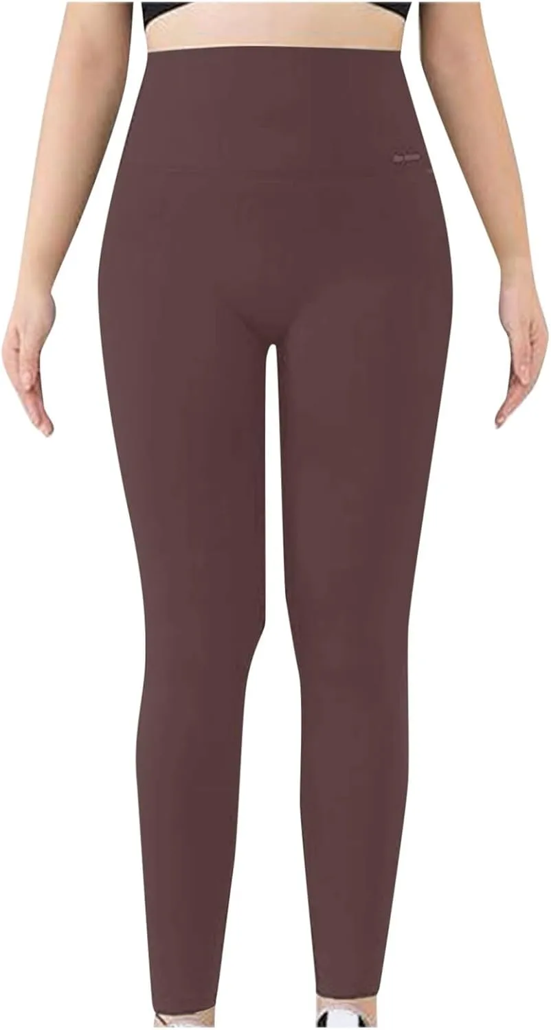 Leggings for Women,High Waist Yoga Pants Women Solid Color Tummy Control Stretchy Pants for Pilates Exercise