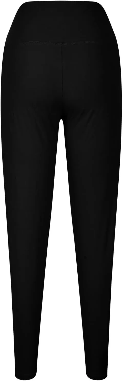Leggings with Tummy Control for Women, Elastic Pants for Women,Plus Size Brown Leggings,Workout Leggings