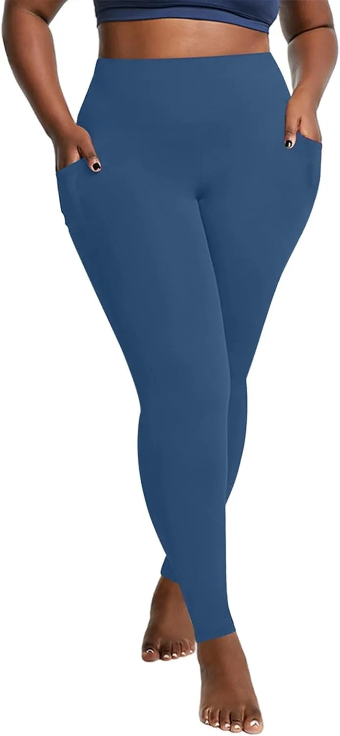 Leggings with Tummy Control for Women, Elastic Pants for Women,Plus Size Brown Leggings,Workout Leggings