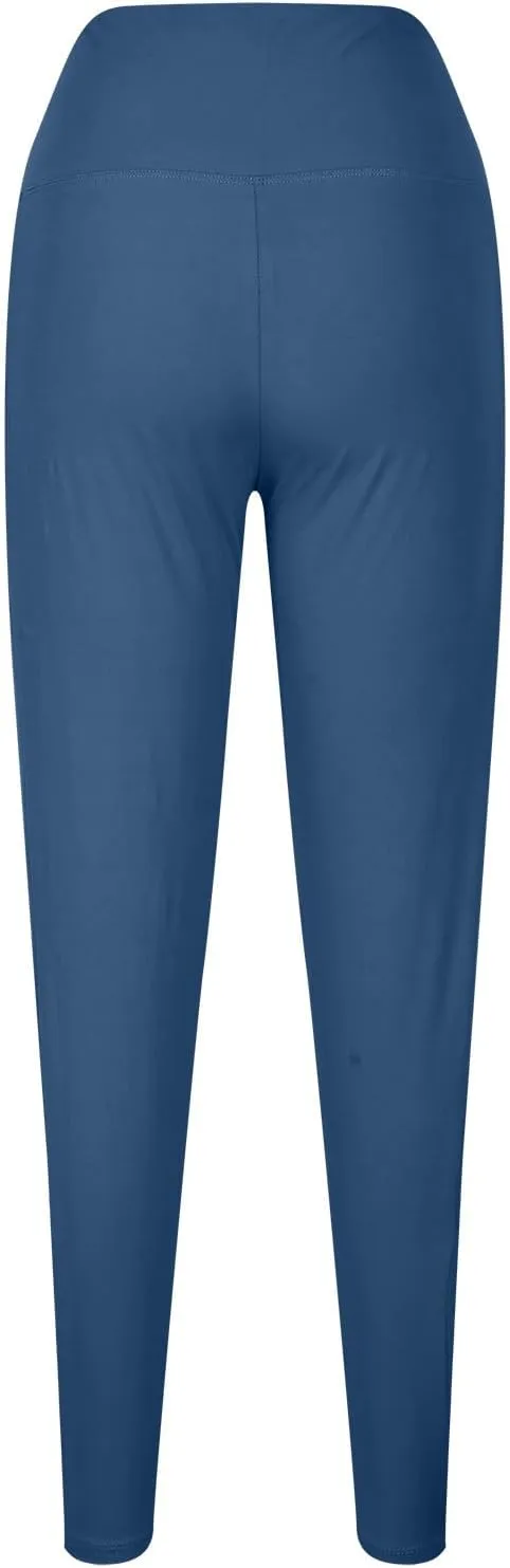 Leggings with Tummy Control for Women, Elastic Pants for Women,Plus Size Brown Leggings,Workout Leggings