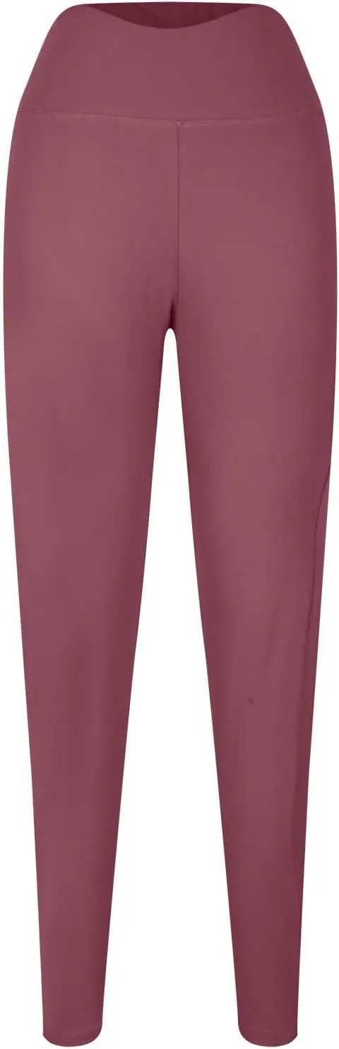 Leggings with Tummy Control for Women, Elastic Pants for Women,Plus Size Brown Leggings,Workout Leggings